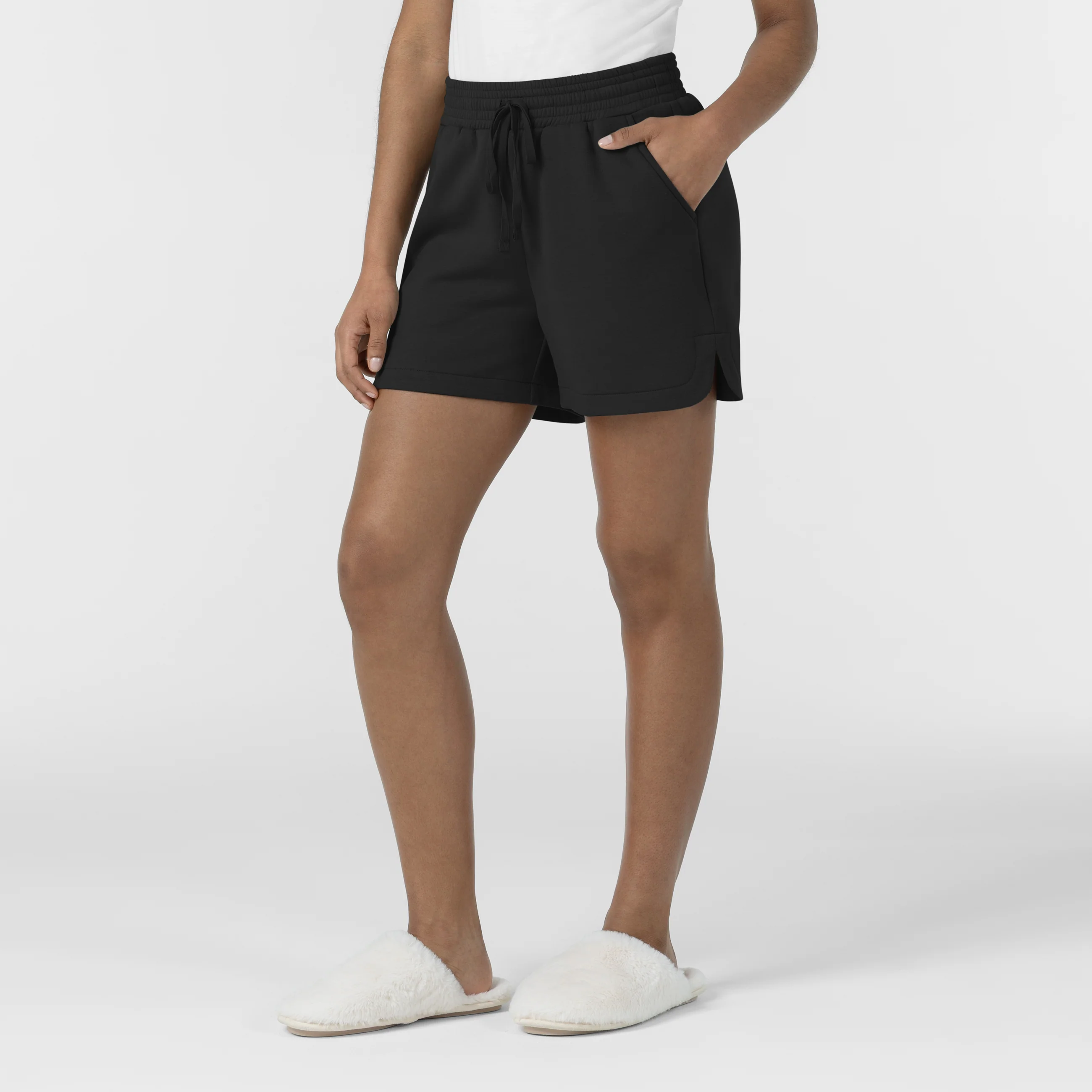 Unwind & Lounge Women's Fleece High Rise Shorts - Black - Image 5