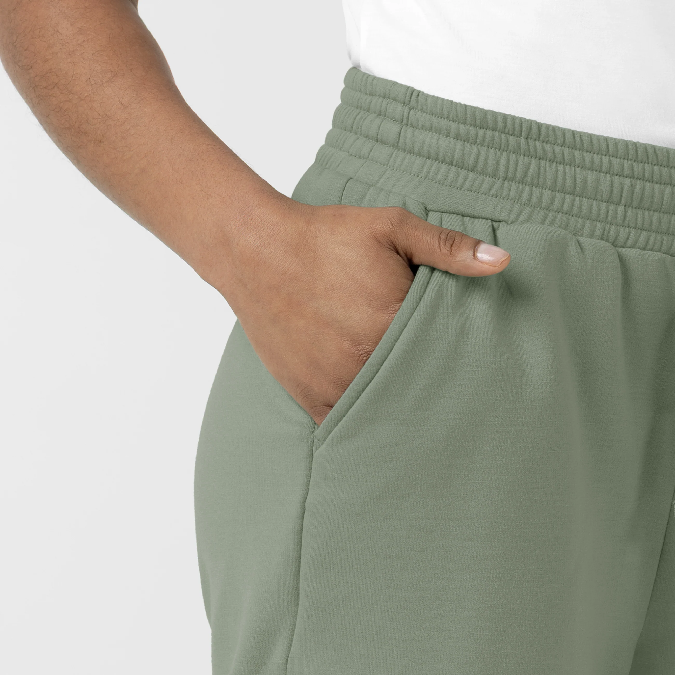 Unwind & Lounge Women's Fleece High Rise Shorts - Sage - Image 6