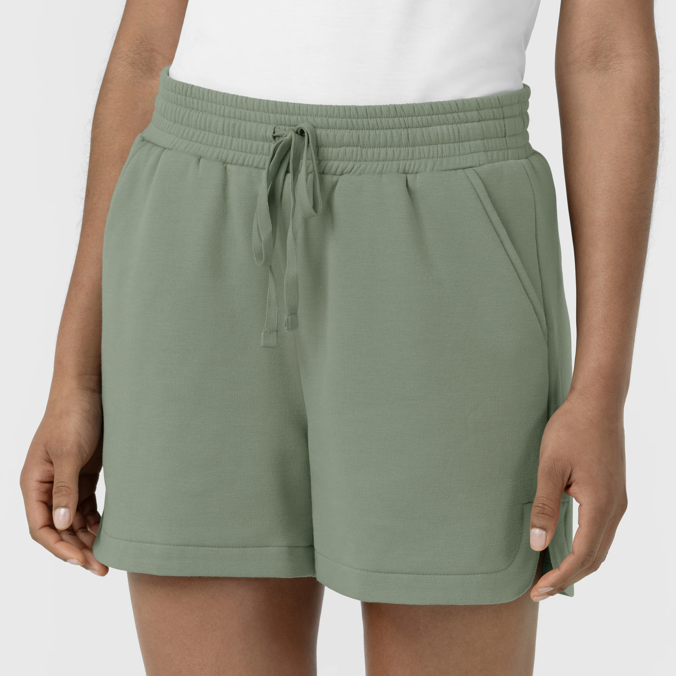 Unwind & Lounge Women's Fleece High Rise Shorts - Sage - Image 8