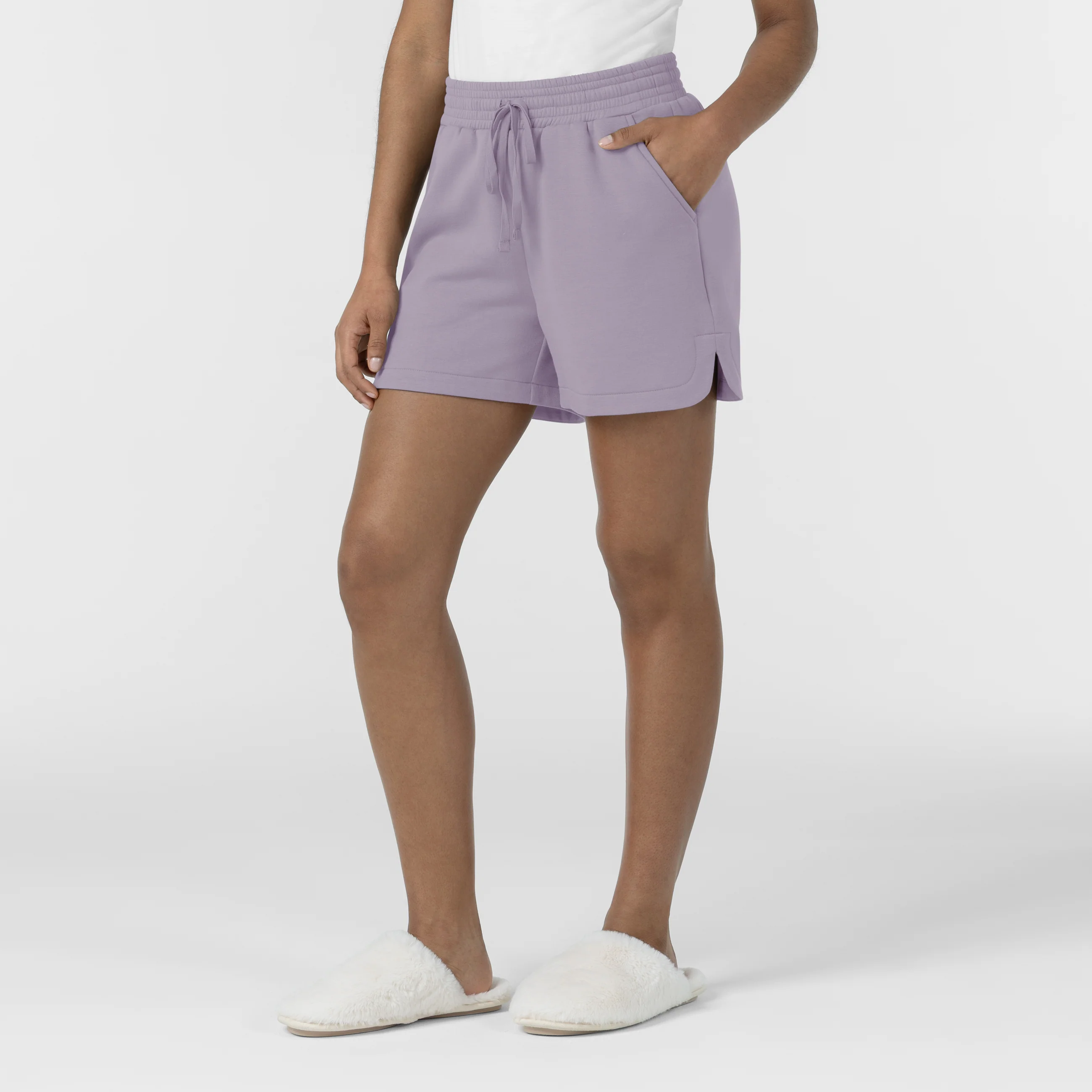 Unwind & Lounge Women's Fleece High Rise Shorts - Wisteria - Image 5