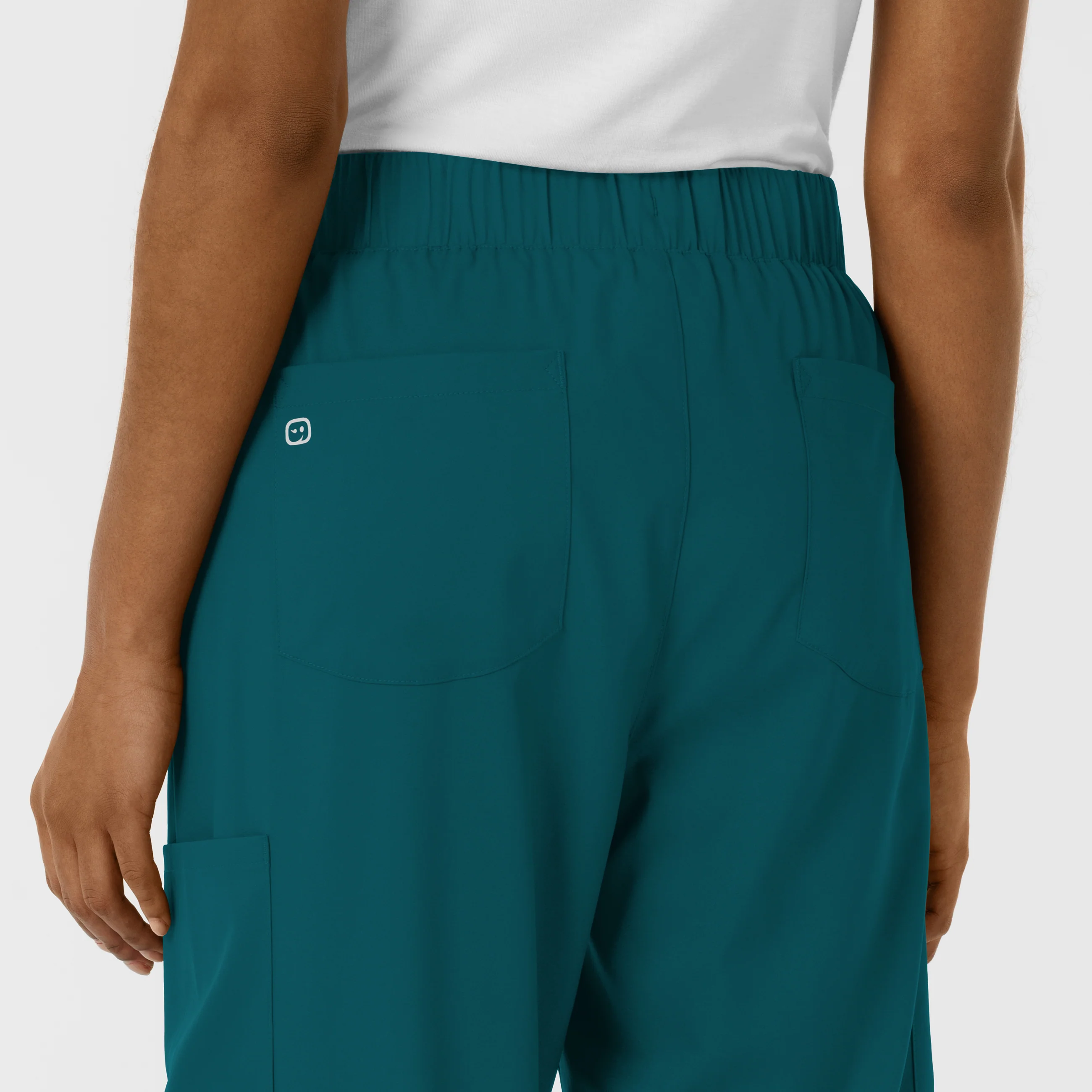 Boundless Women's Classic Wide Leg Cargo Scrub Pant - Caribbean - Image 10
