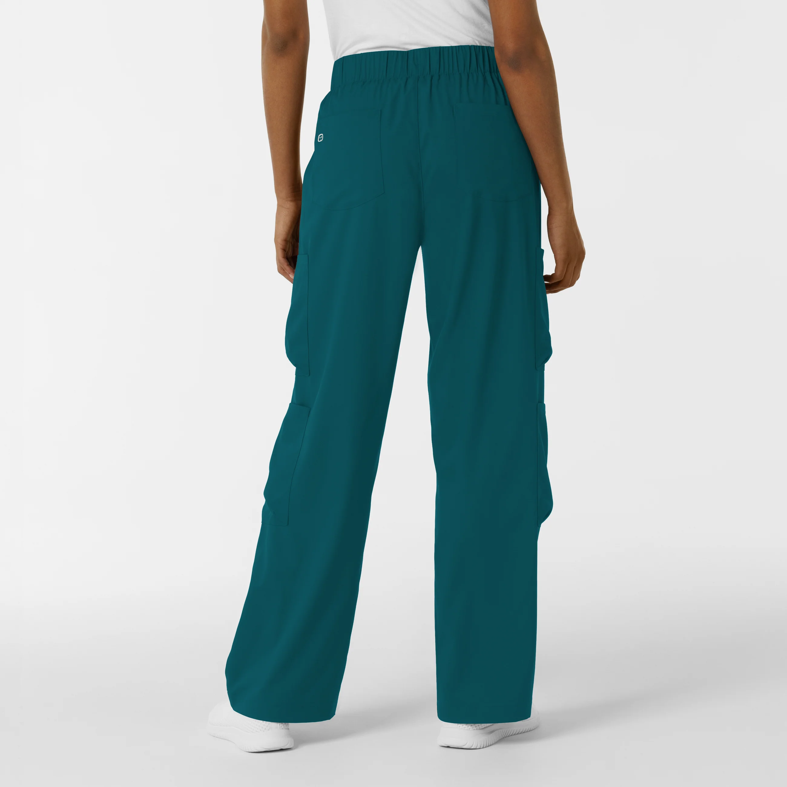 Boundless Women's Classic Wide Leg Cargo Scrub Pant - Caribbean - Image 2