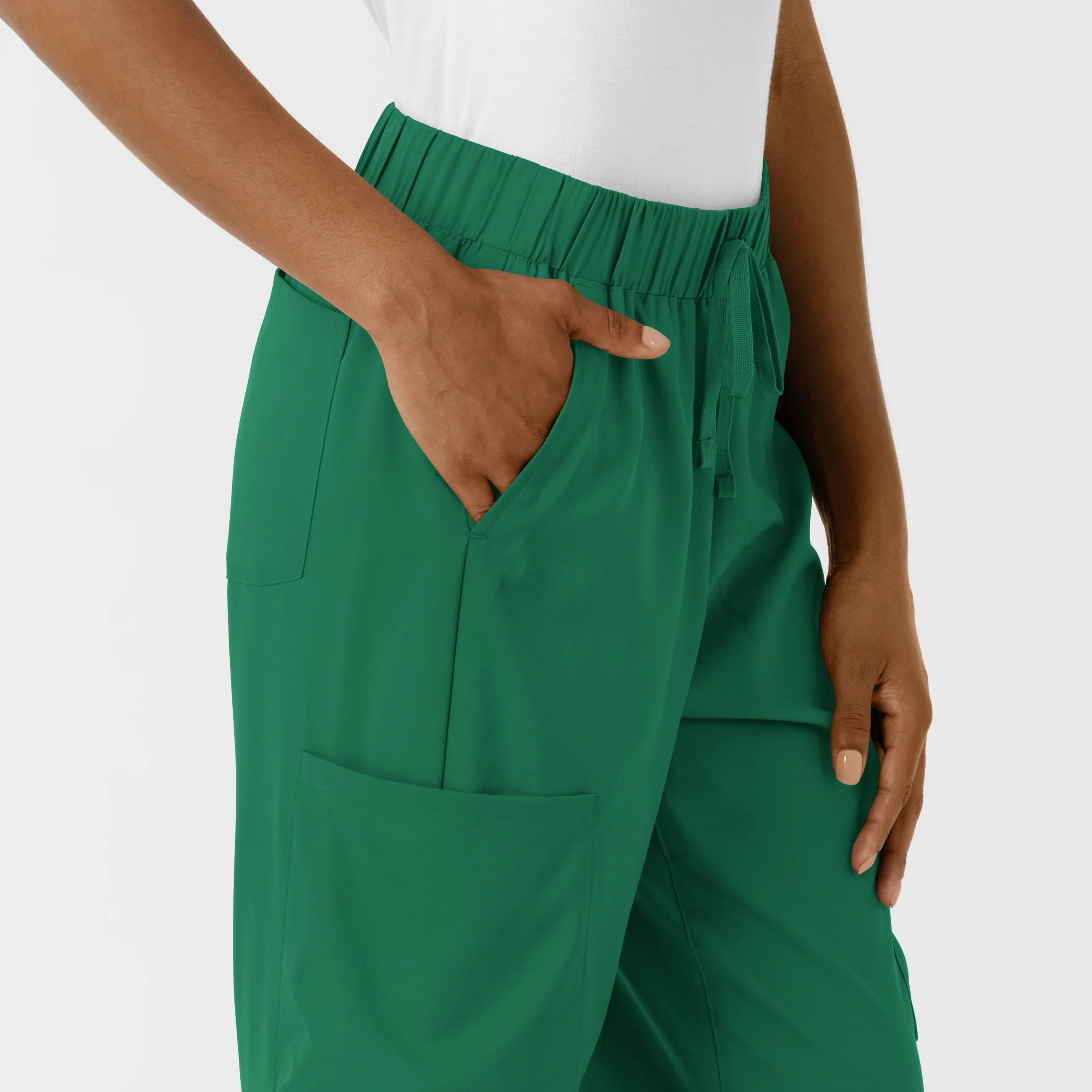 Boundless Women's Classic Wide Leg Cargo Scrub Pant - Hunter - Image 6