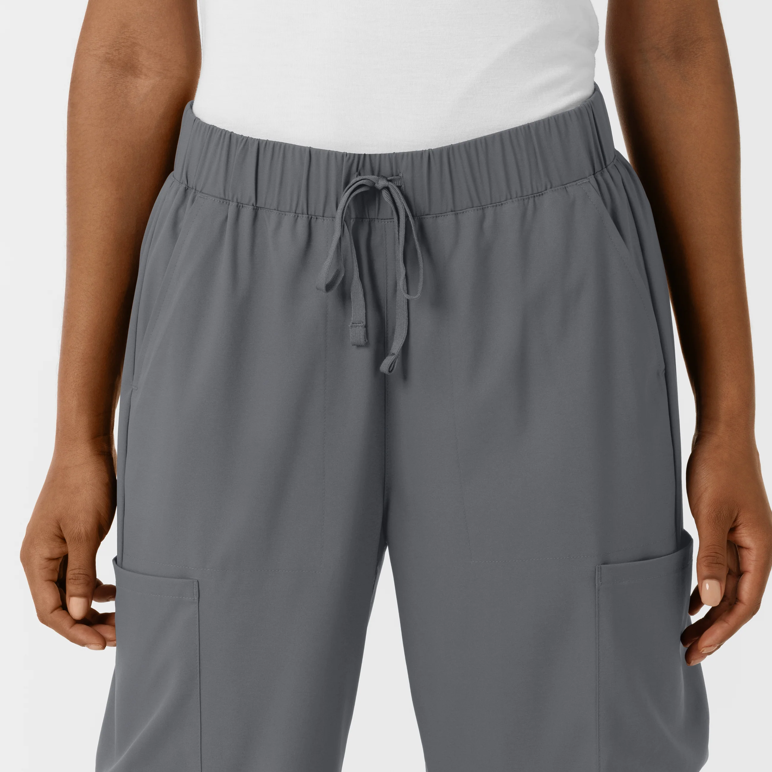 Boundless Women's Classic Wide Leg Double Cargo Scrub Pant - Pewter - Image 5