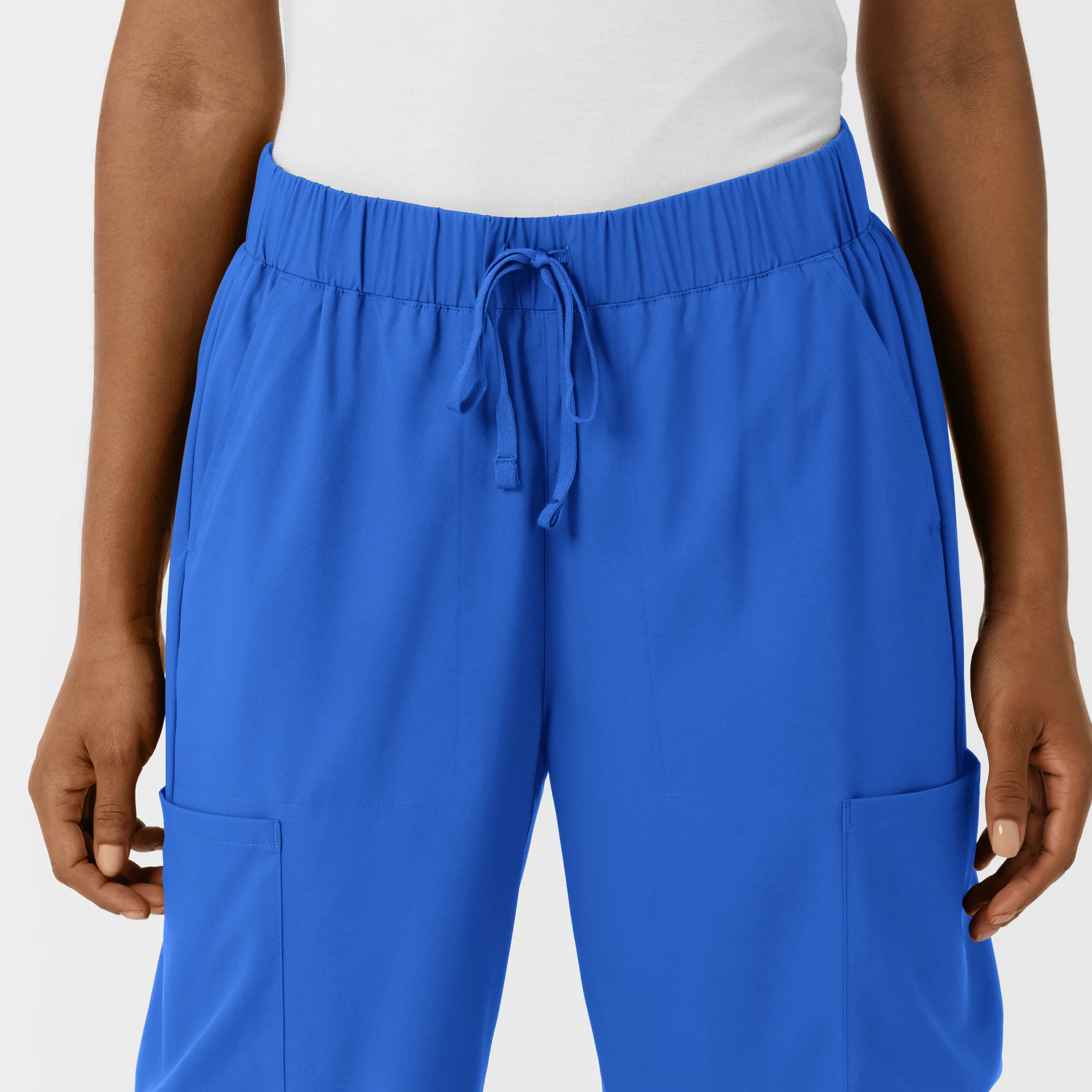 Boundless Women's Classic Wide Leg Double Cargo Scrub Pant - Royal - Image 6