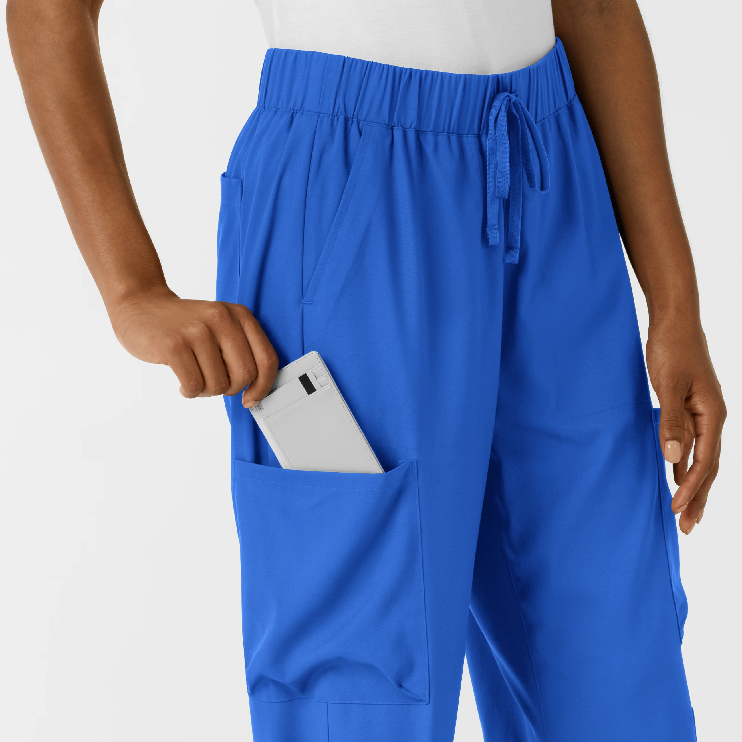 Boundless Women's Classic Wide Leg Double Cargo Scrub Pant - Royal - Image 9