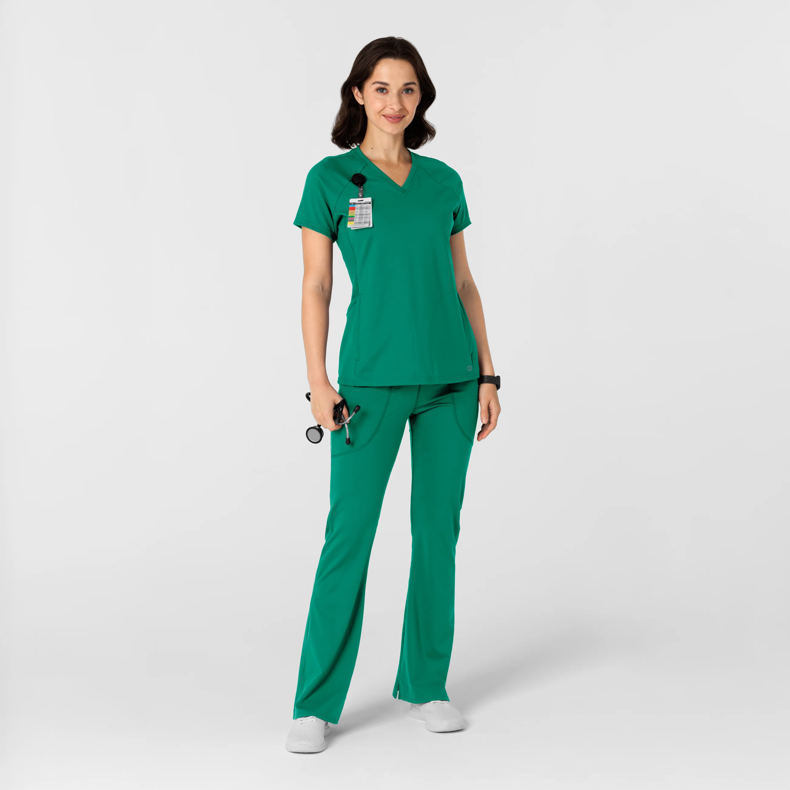 RENEW Knit Women's Flare Yoga Scrub Pant - Bahama Breeze - Image 3