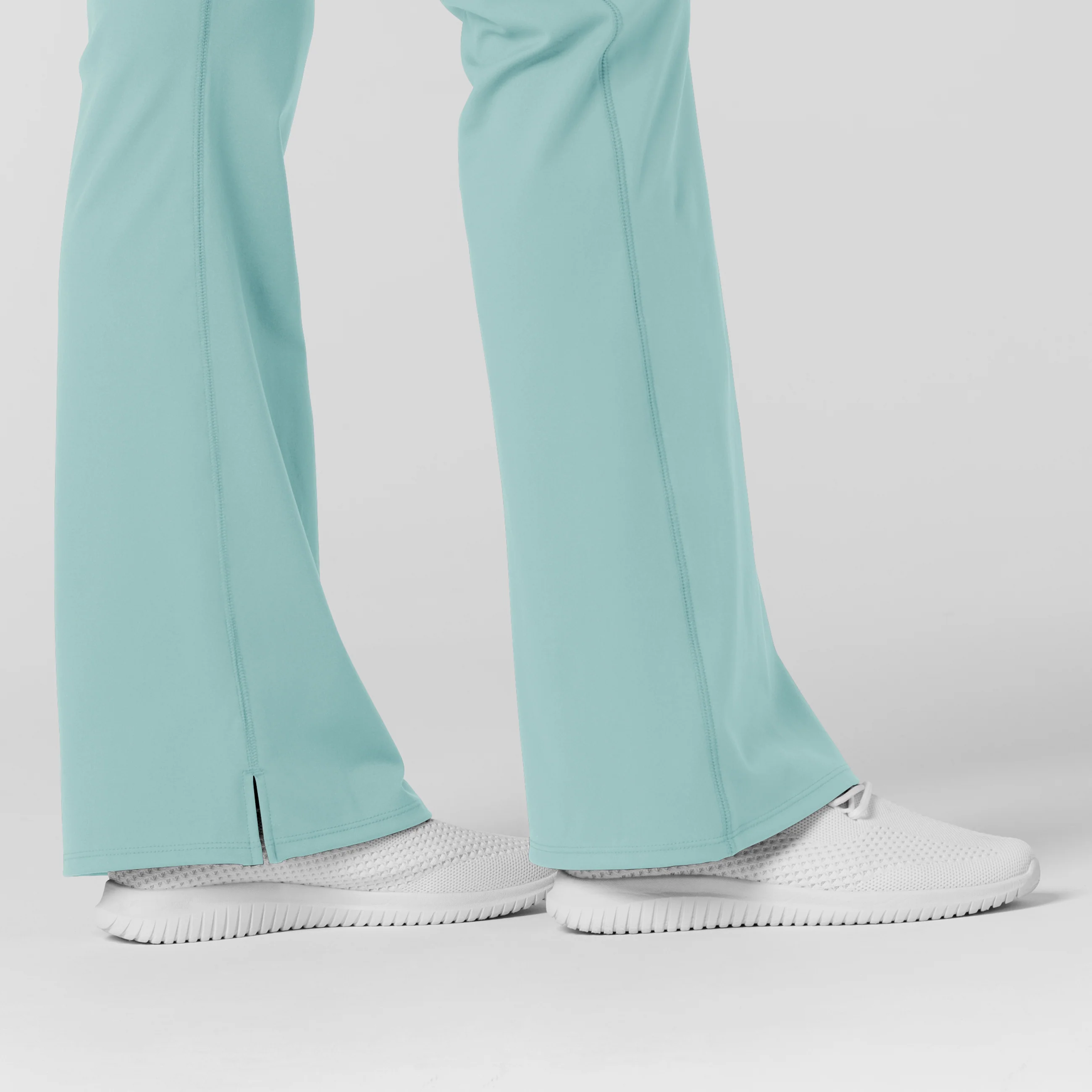 RENEW Knit Women's Flare Yoga Scrub Pant - Coastal Blue - Image 9