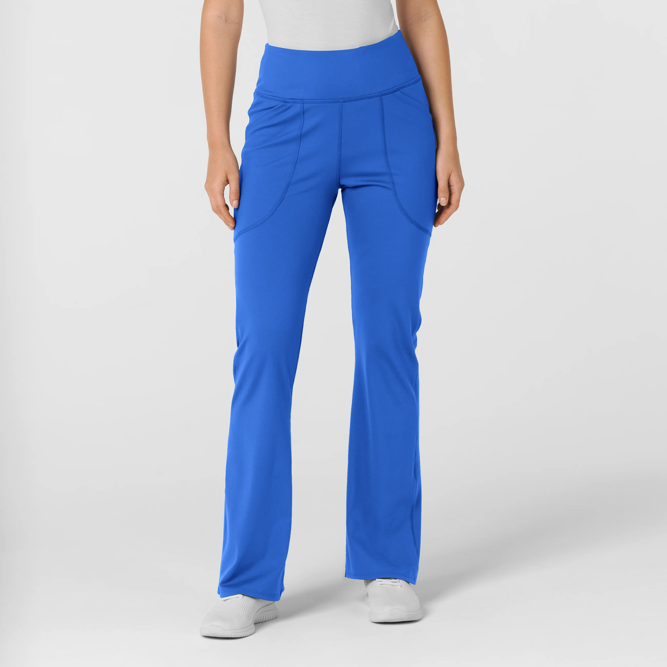 RENEW Knit Women's Flare Yoga Scrub Pant - Royal - Image 4