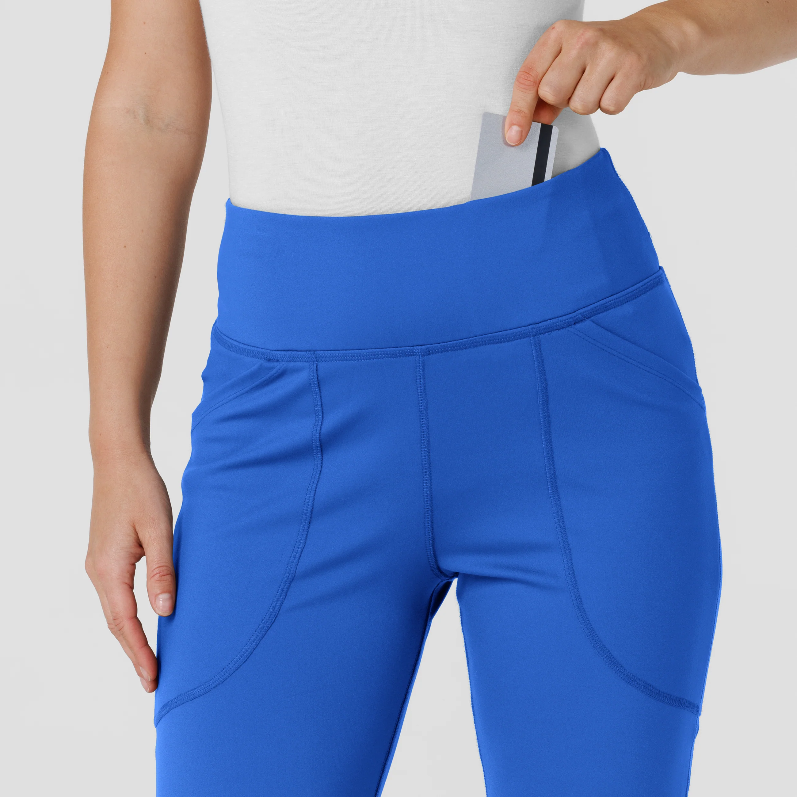 RENEW Knit Women's Flare Yoga Scrub Pant - Royal - Image 5