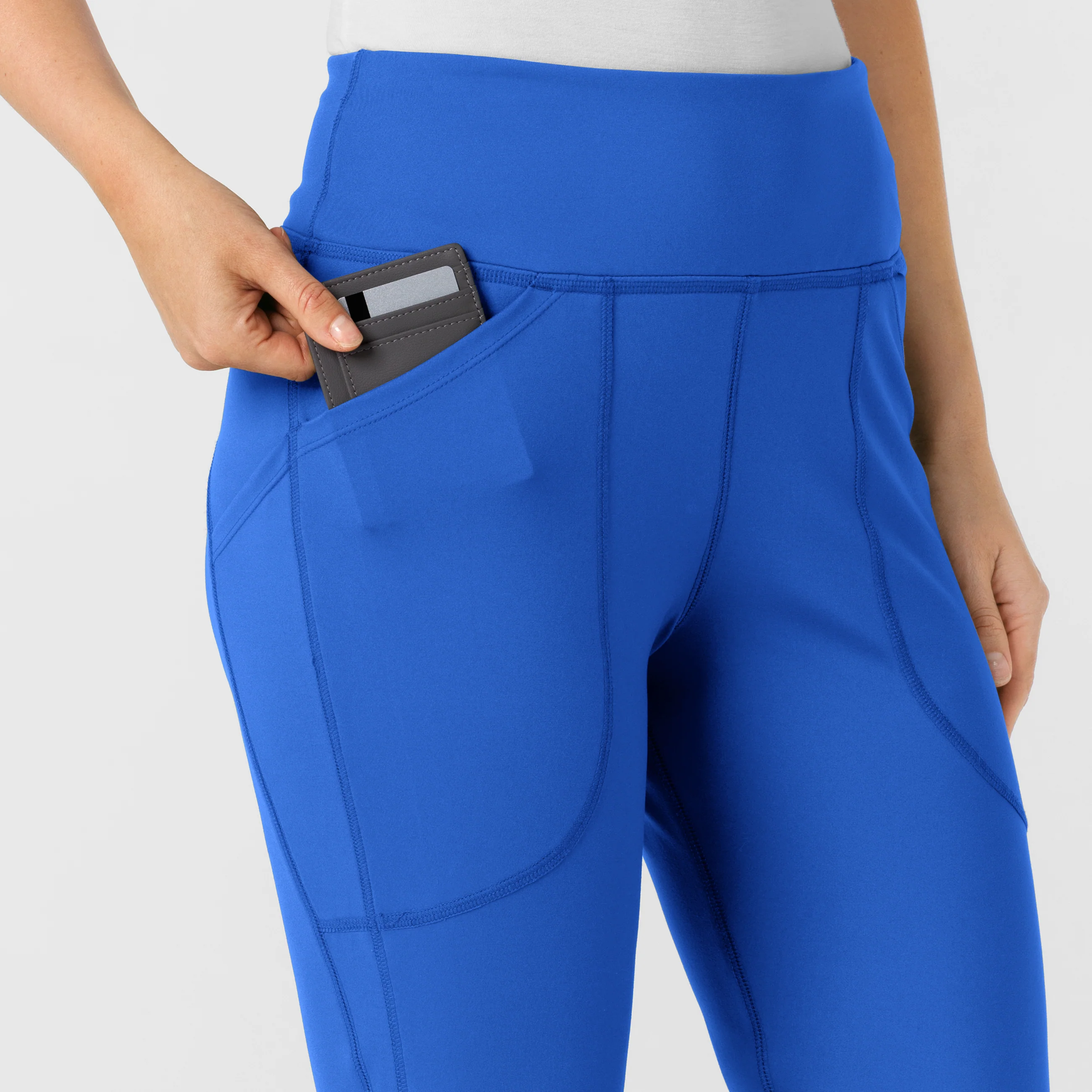 RENEW Knit Women's Flare Yoga Scrub Pant - Royal - Image 6