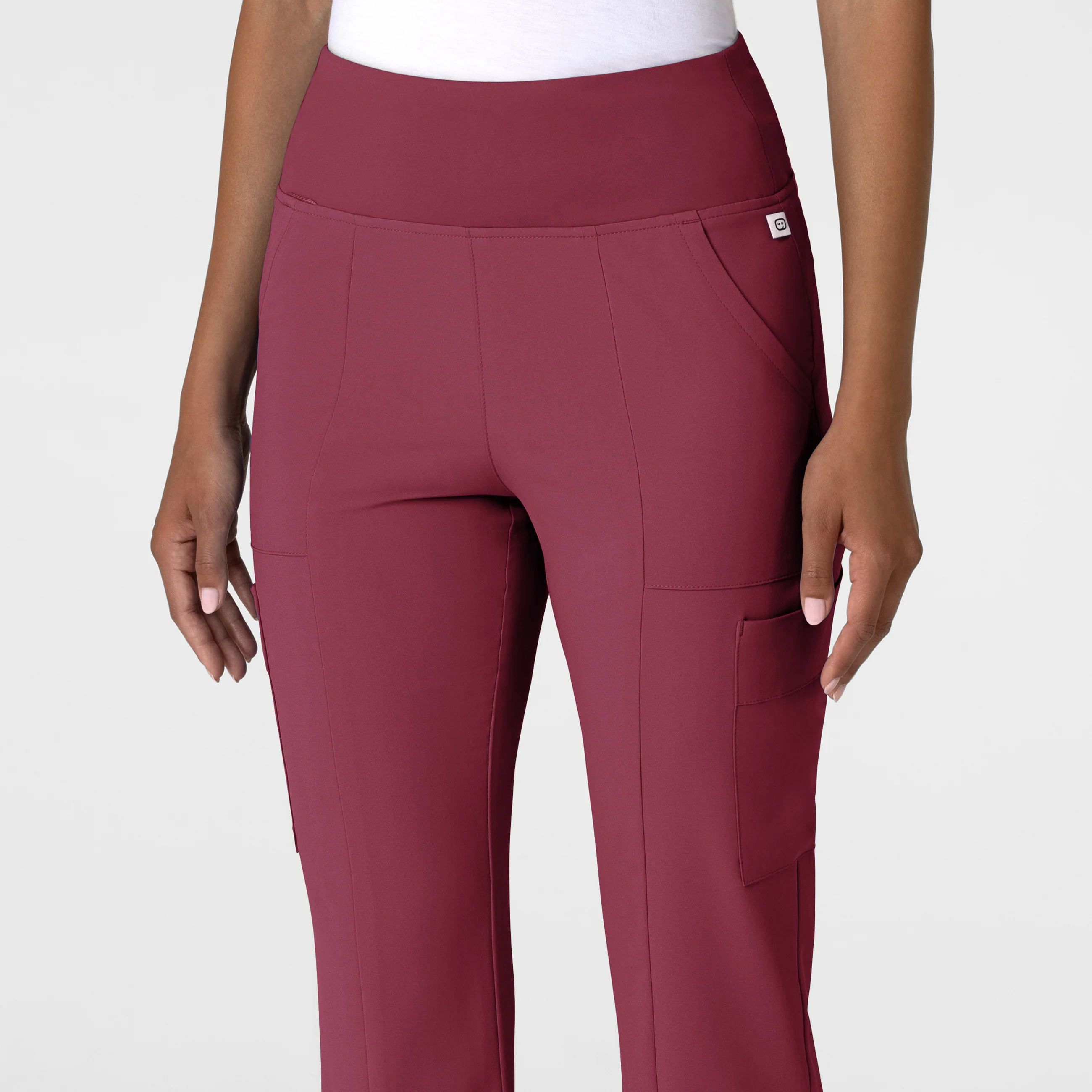 RENEW Women's Cargo Flare Scrub Pant - Carnation - Image 5