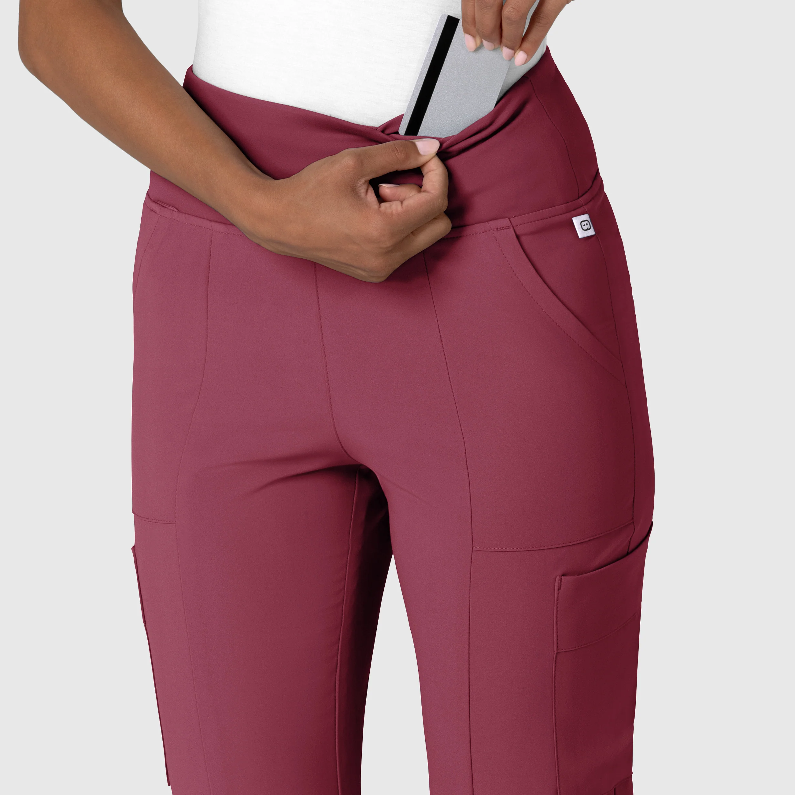 RENEW Women's Cargo Flare Scrub Pant - Carnation - Image 7