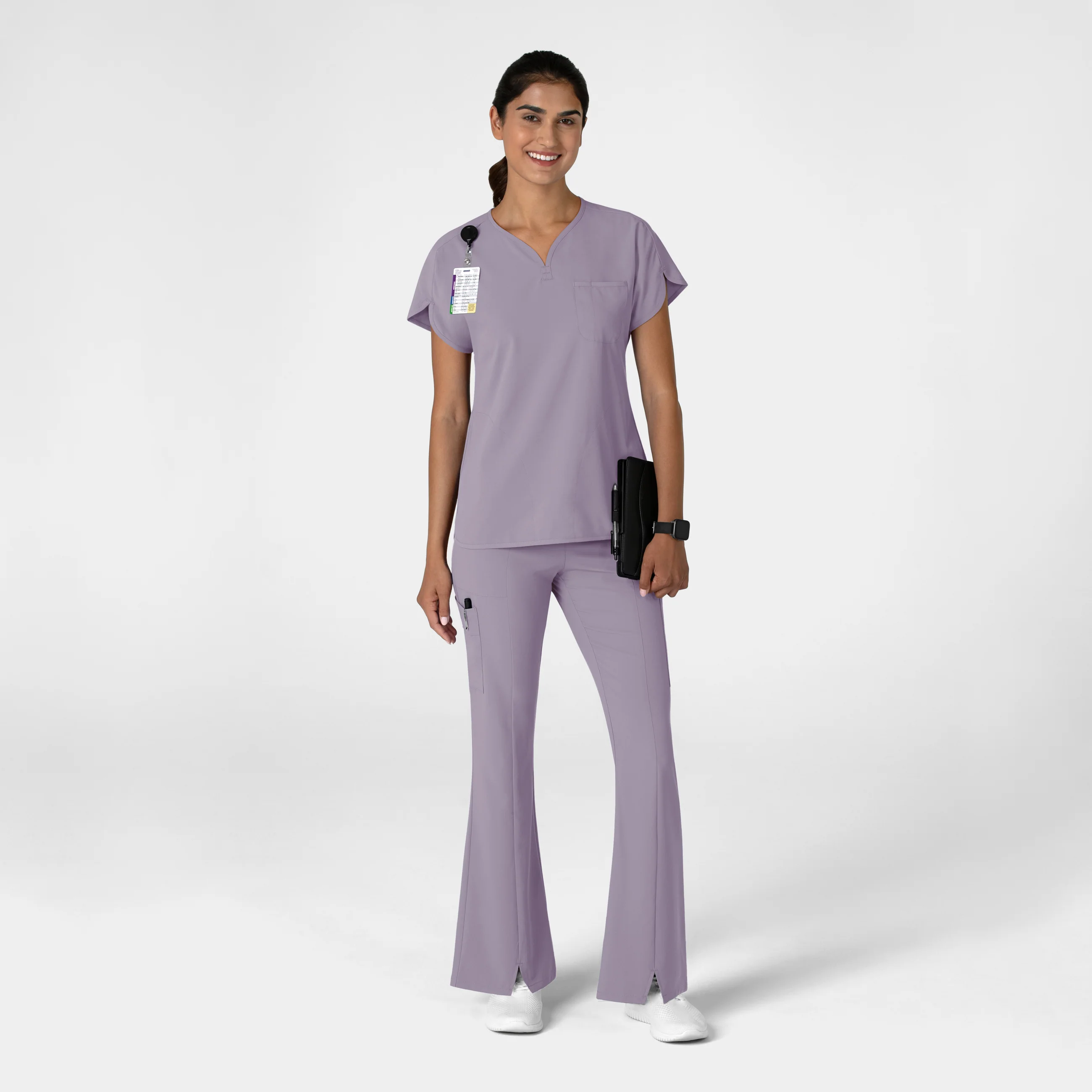 RENEW Women's Cargo Flare Scrub Pant - Wisteria - Image 3