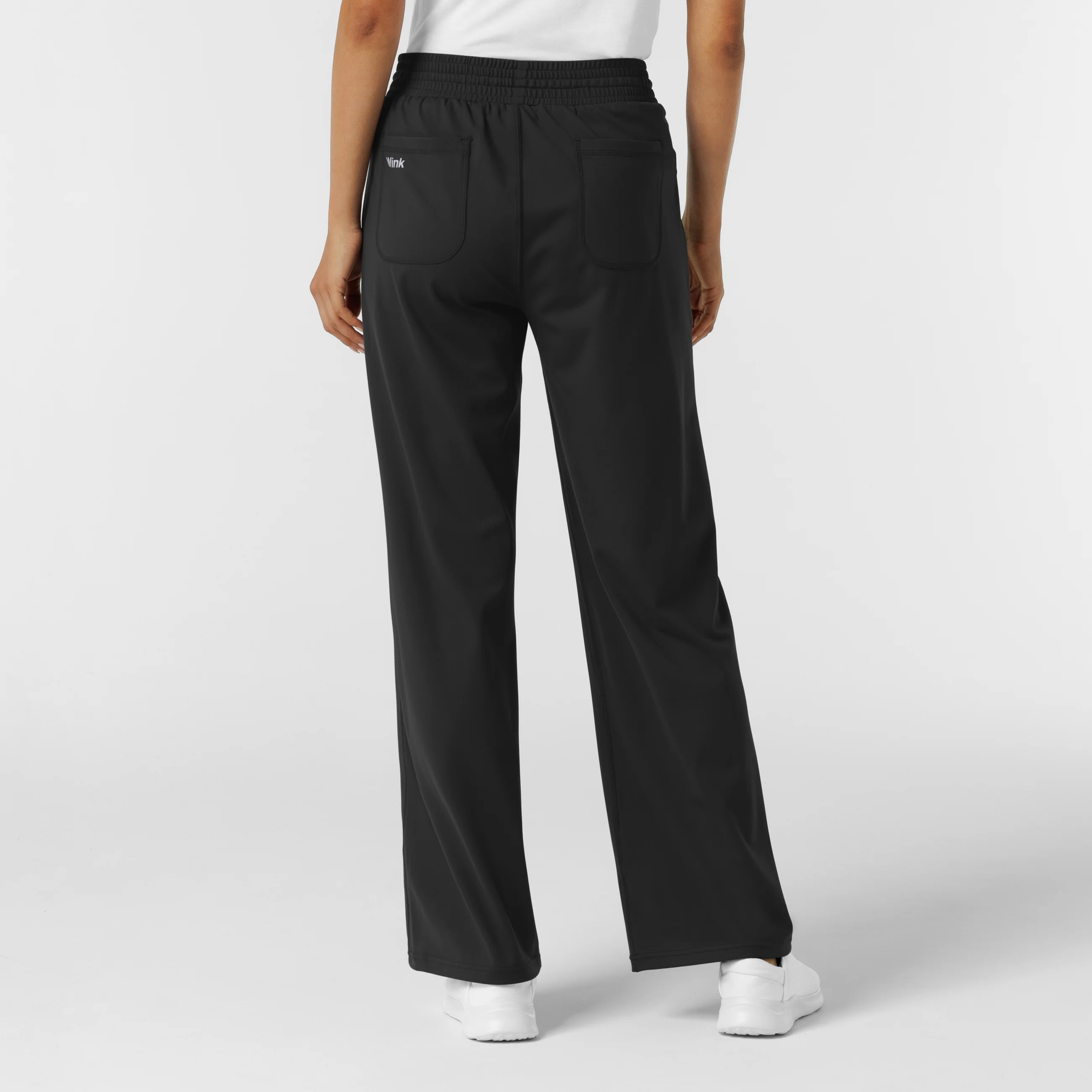RENEW Knit Women's Wide Leg Scrub Pant - Black - Image 2