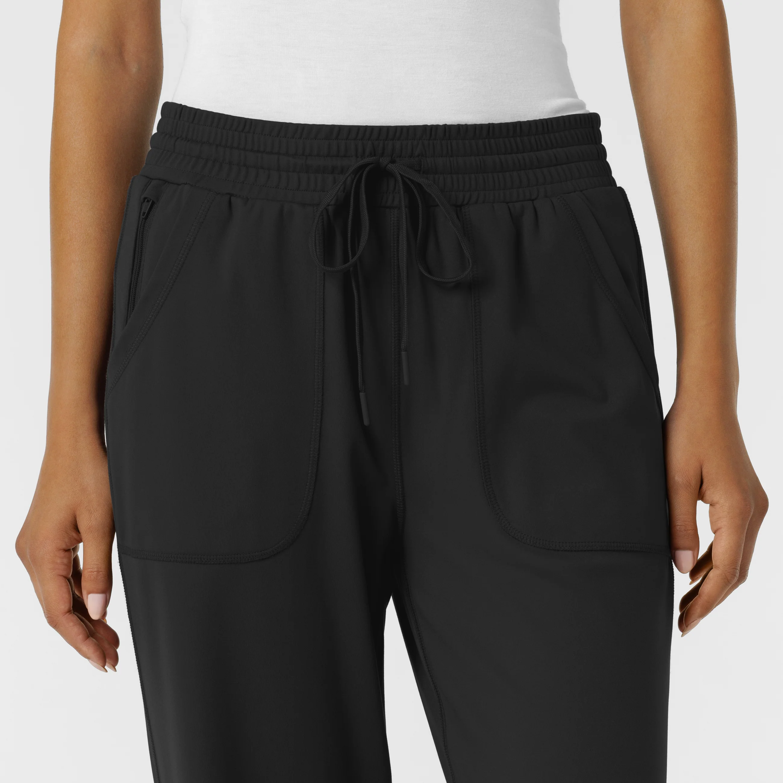 RENEW Knit Women's Wide Leg Scrub Pant - Black - Image 5