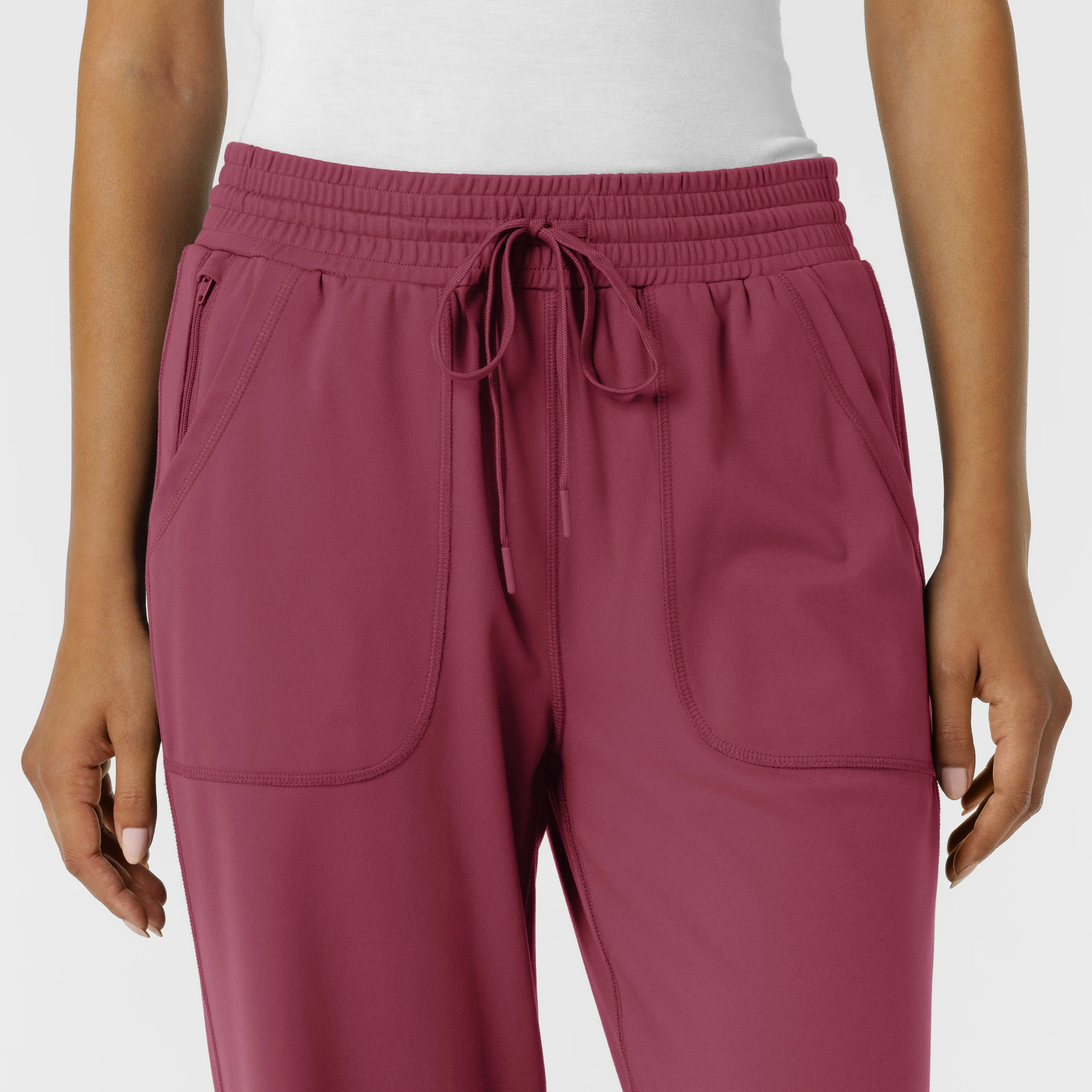 RENEW Knit Women's Wide Leg Scrub Pant - Carnation - Image 5