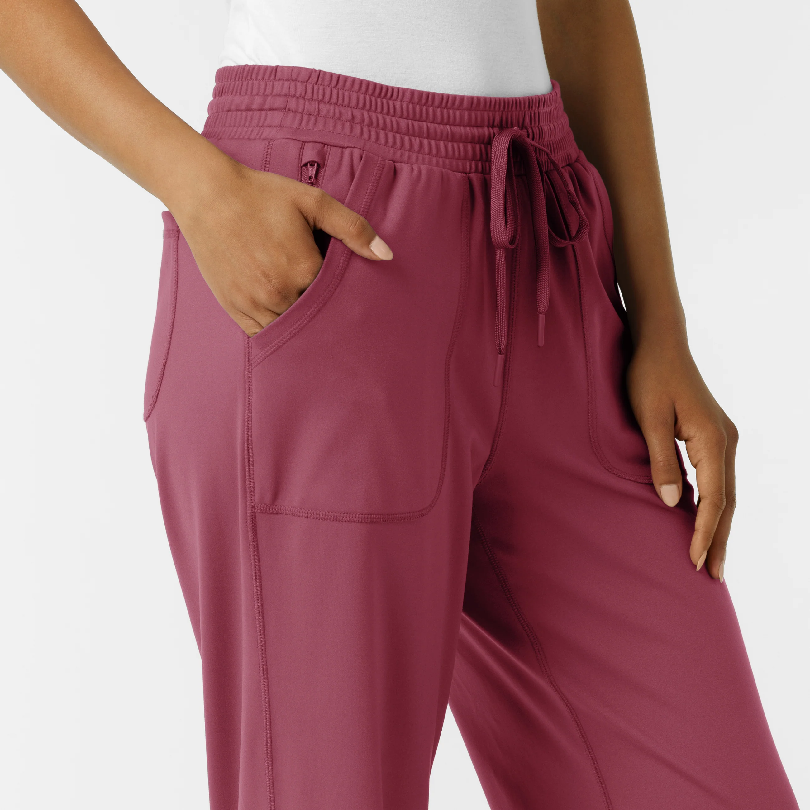 RENEW Knit Women's Wide Leg Scrub Pant - Carnation - Image 6