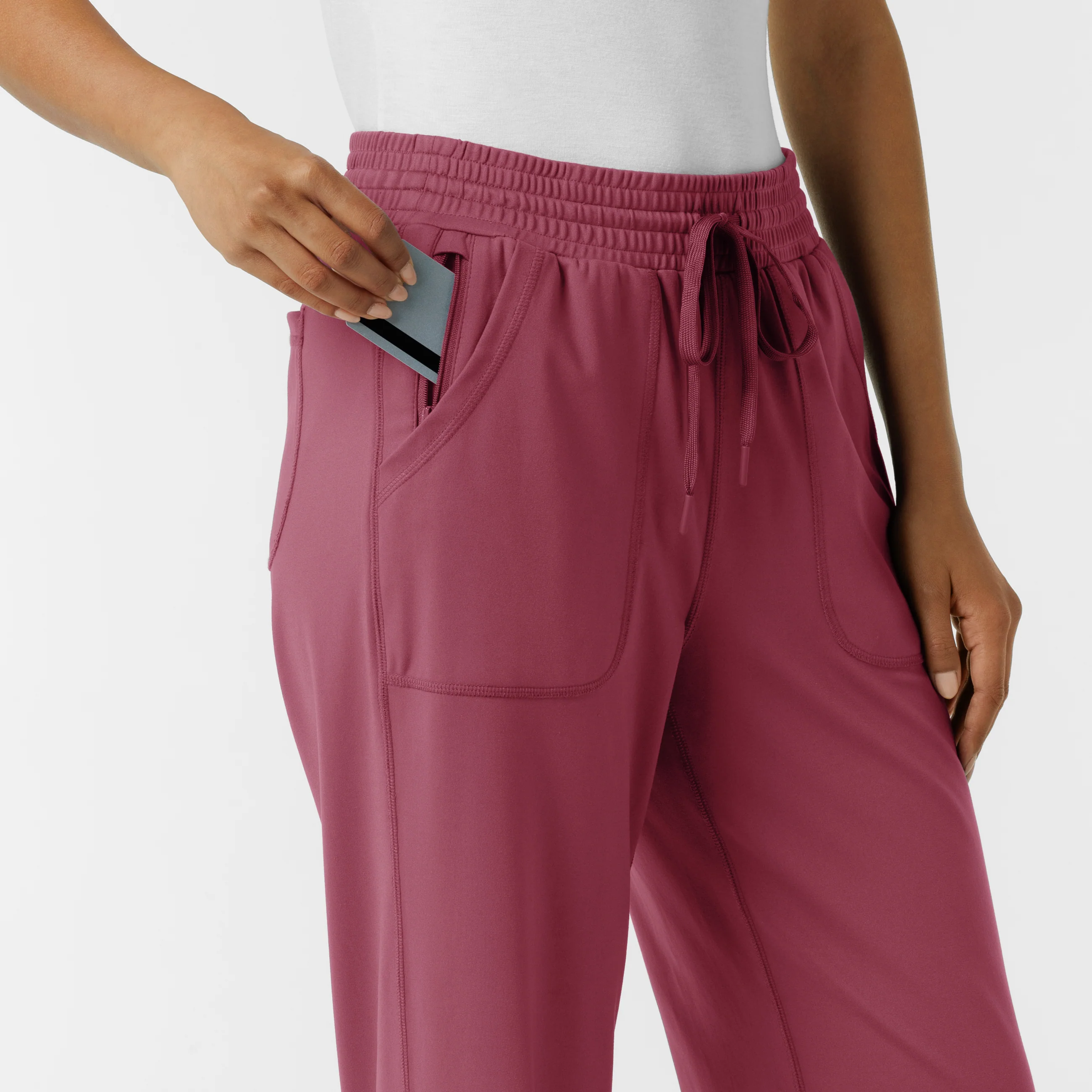 RENEW Knit Women's Wide Leg Scrub Pant - Carnation - Image 7