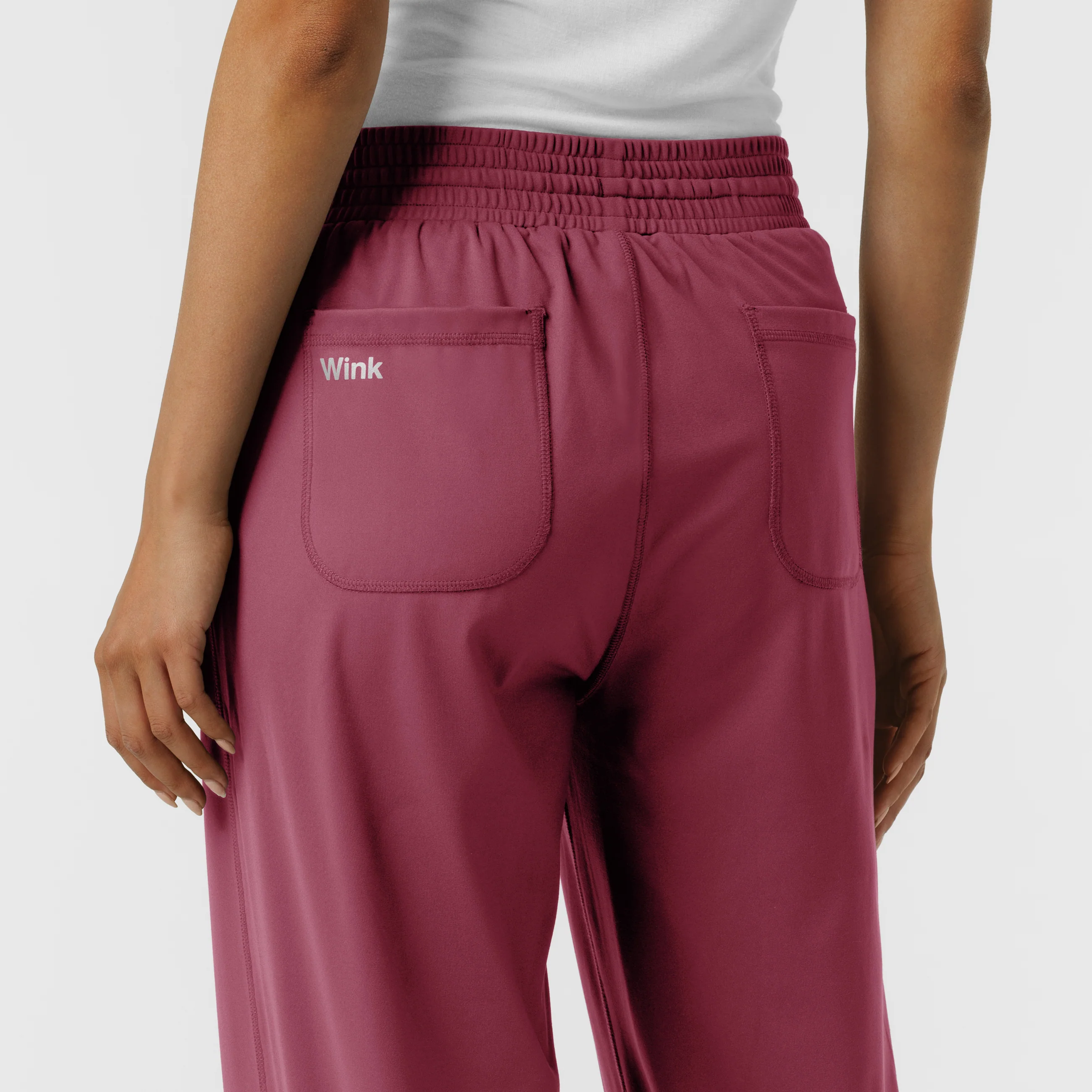 RENEW Knit Women's Wide Leg Scrub Pant - Carnation - Image 9