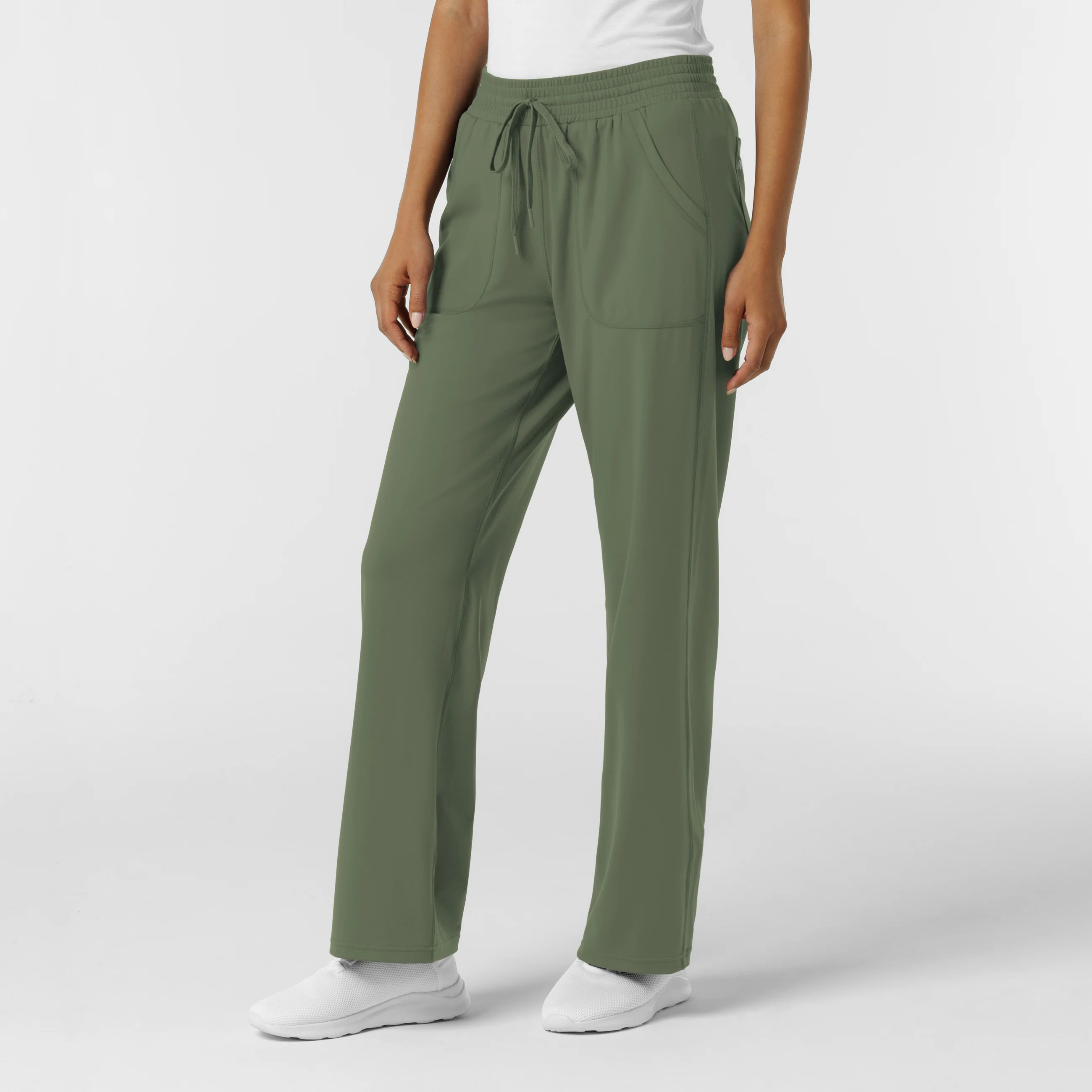 RENEW Knit Women's Wide Leg Scrub Pant - Olive