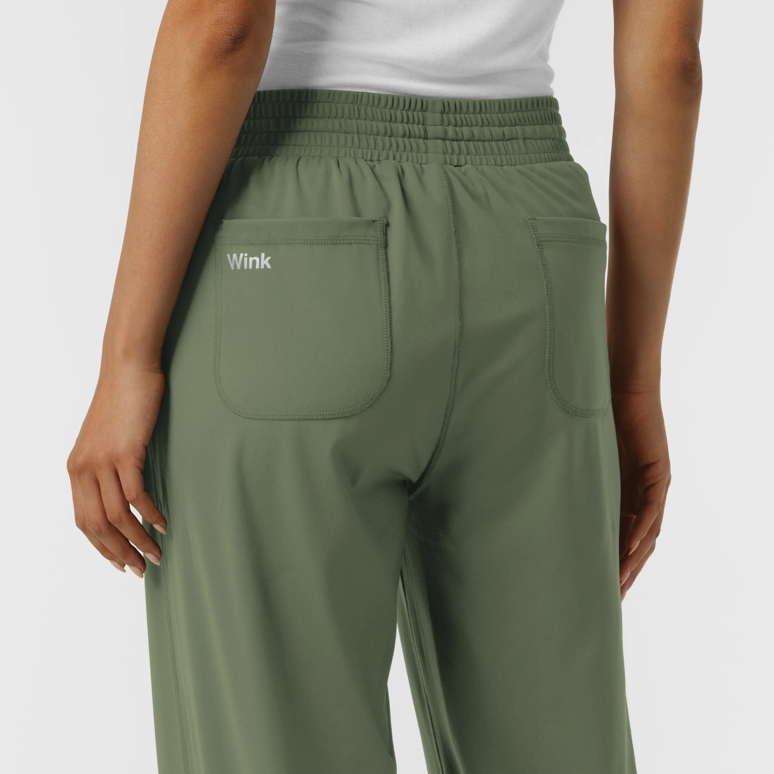 RENEW Knit Women's Wide Leg Scrub Pant - Olive - Image 10