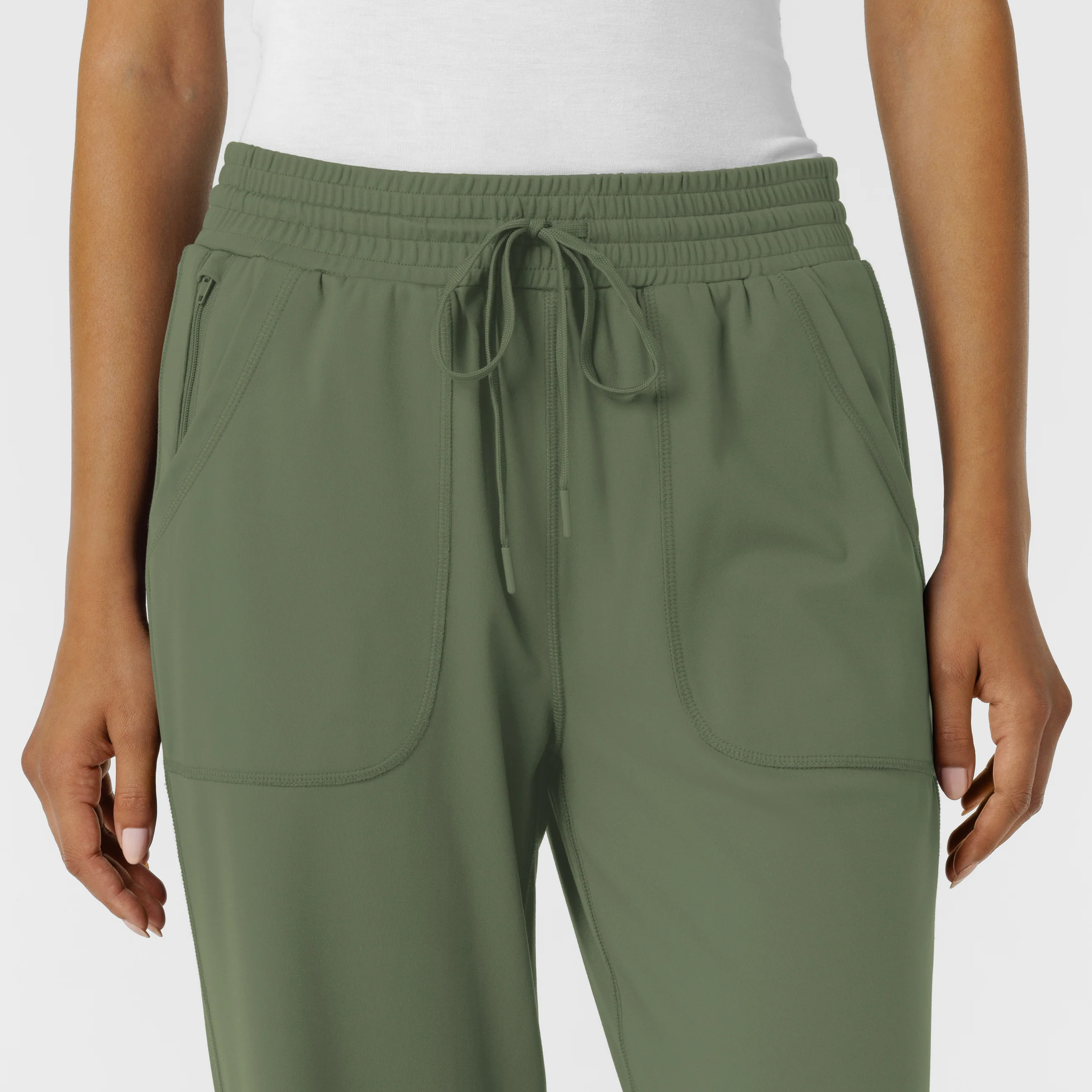 RENEW Knit Women's Wide Leg Scrub Pant - Olive - Image 6
