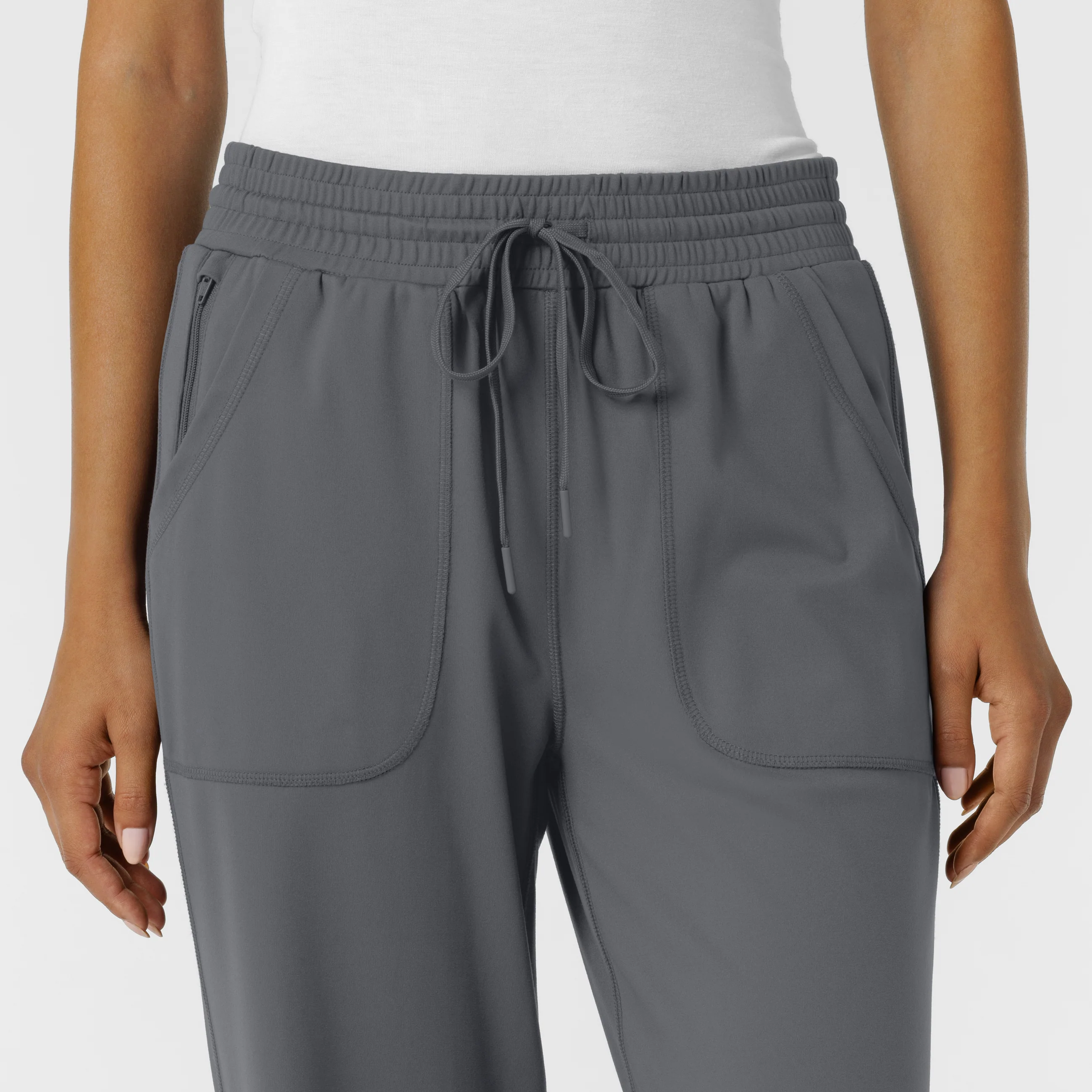 RENEW Knit Women's Wide Leg Scrub Pant - Pewter - Image 5