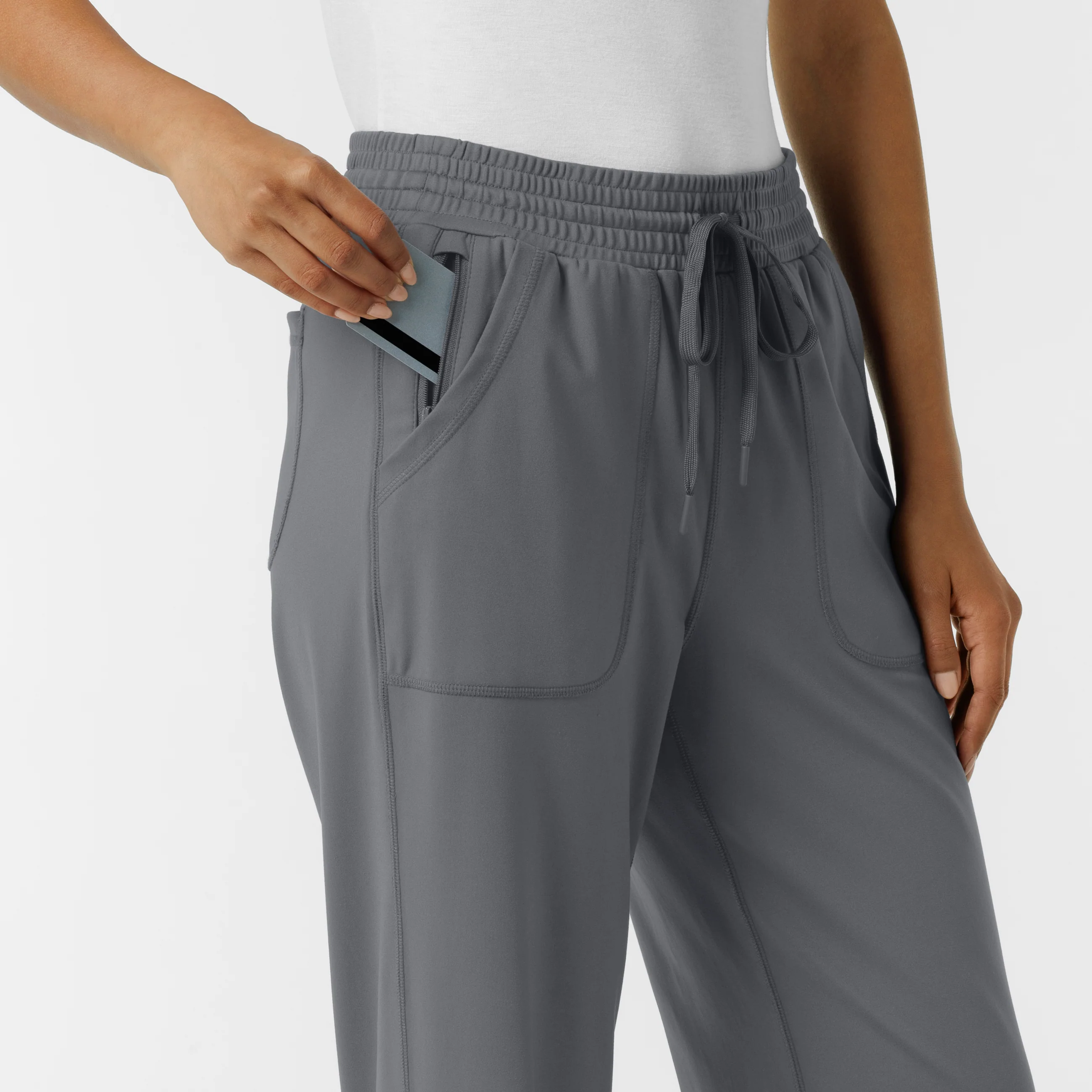 RENEW Knit Women's Wide Leg Scrub Pant - Pewter - Image 7