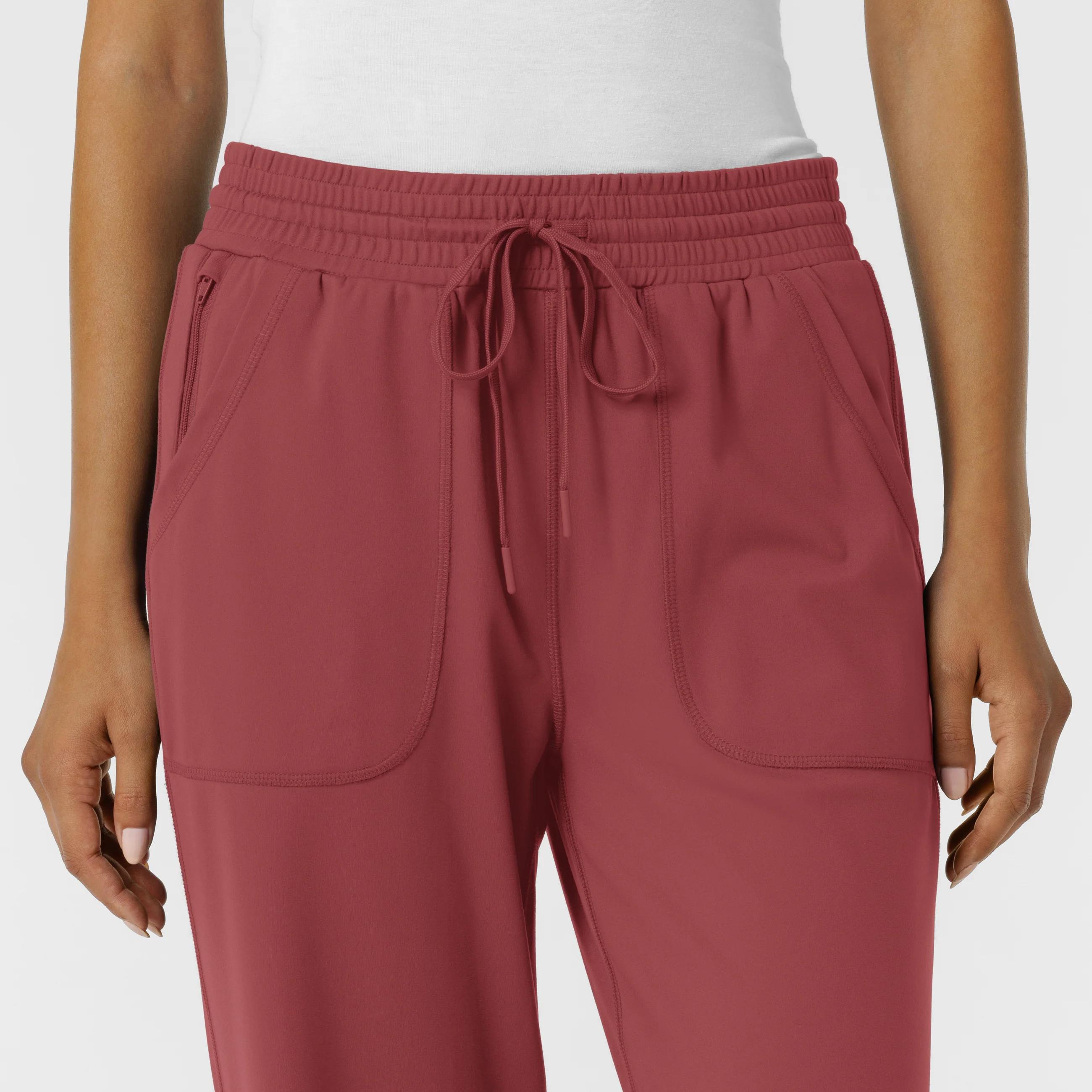 RENEW Knit Women's Wide Leg Scrub Pant - Ruby - Image 5