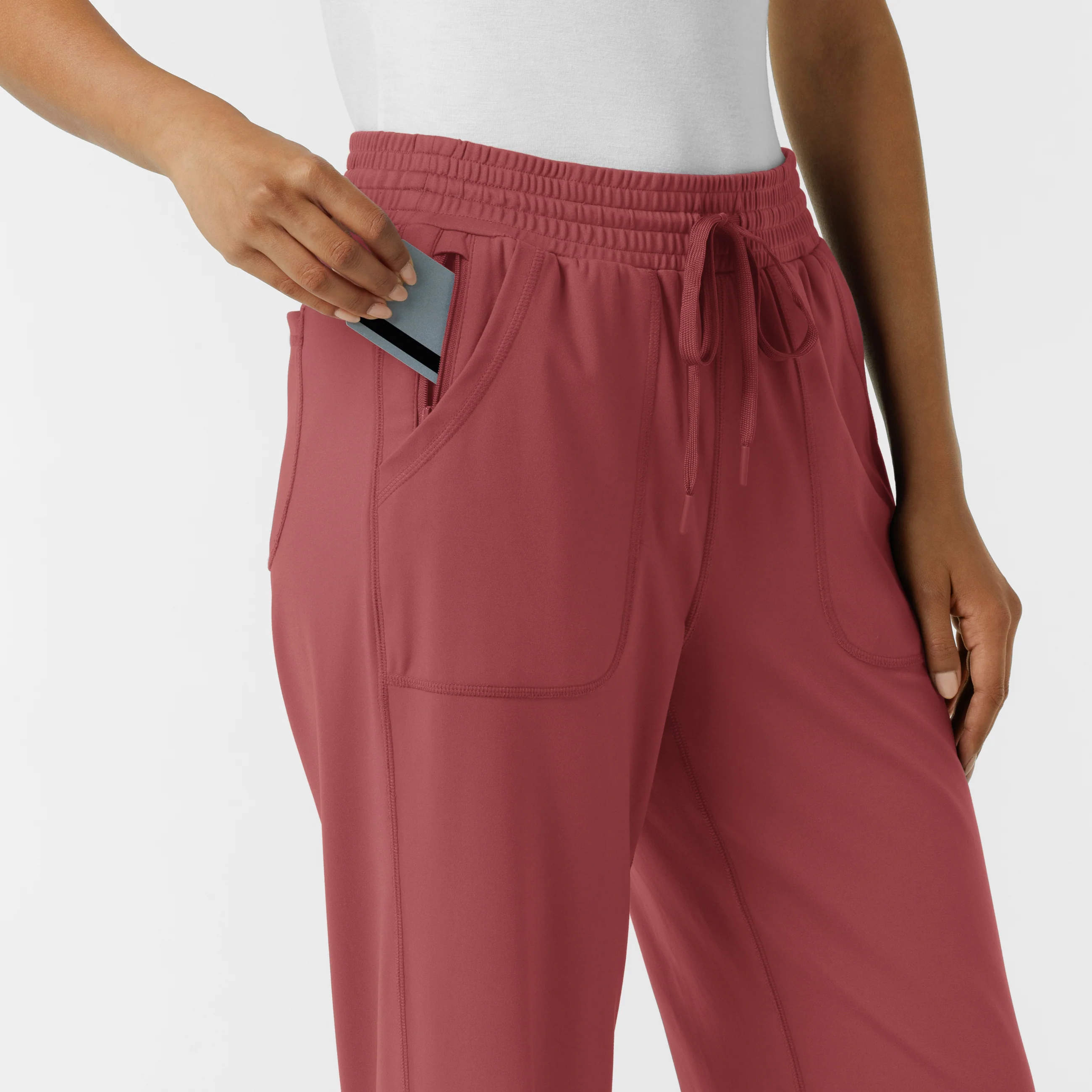 RENEW Knit Women's Wide Leg Scrub Pant - Ruby - Image 7