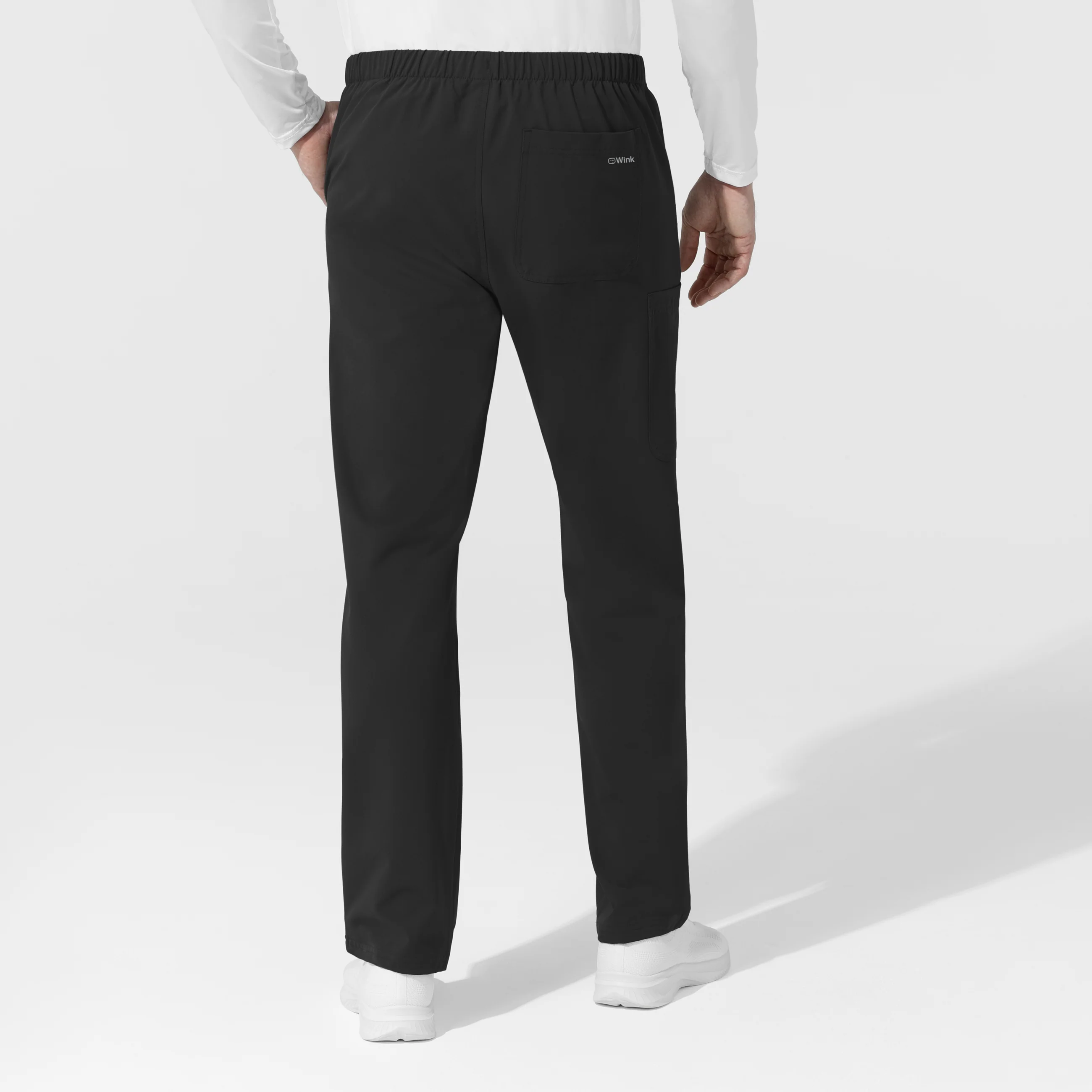 NURTUR Unisex Straight Leg Cargo Scrub Pant - Black - Image 3