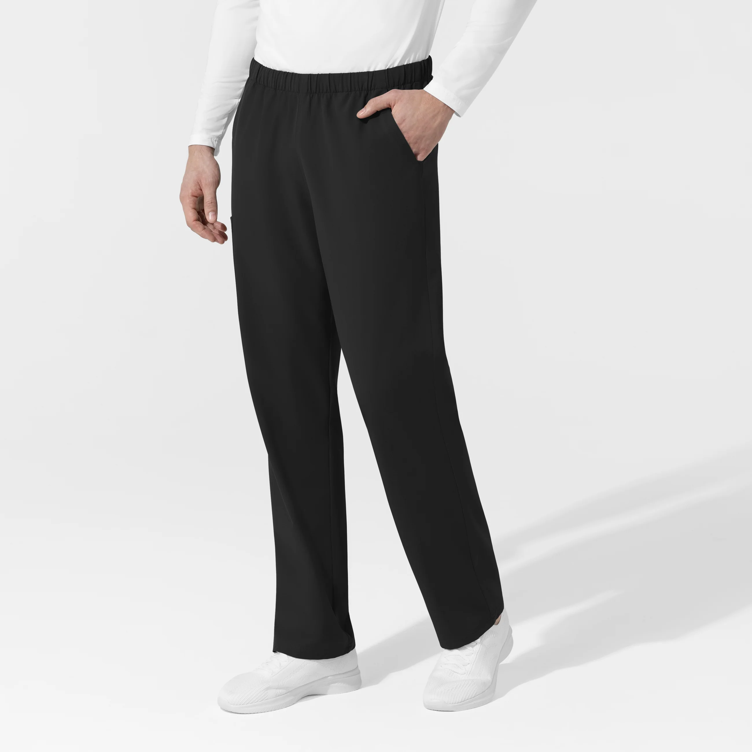 NURTUR Unisex Straight Leg Cargo Scrub Pant - Black - Image 4