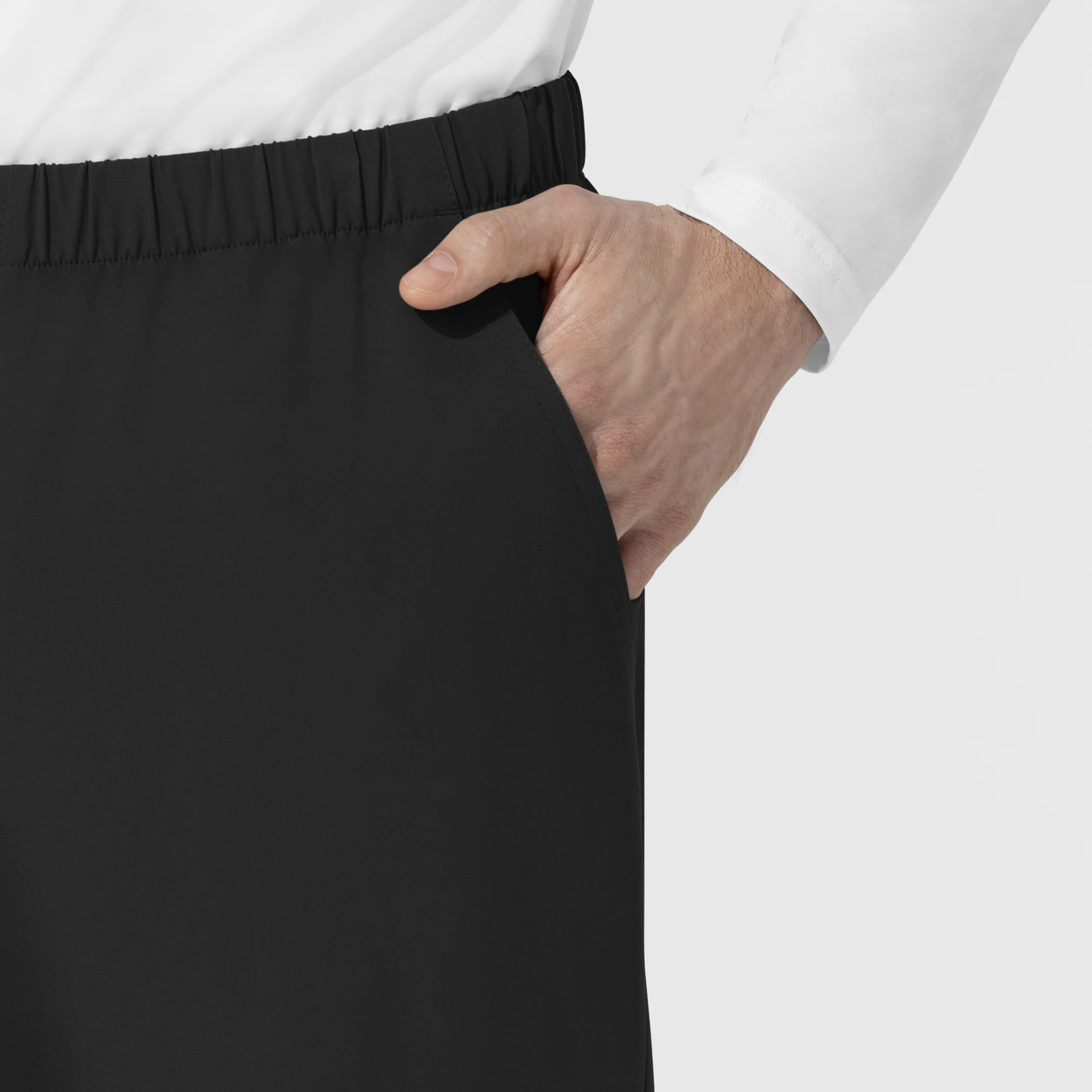 NURTUR Unisex Straight Leg Cargo Scrub Pant - Black - Image 7
