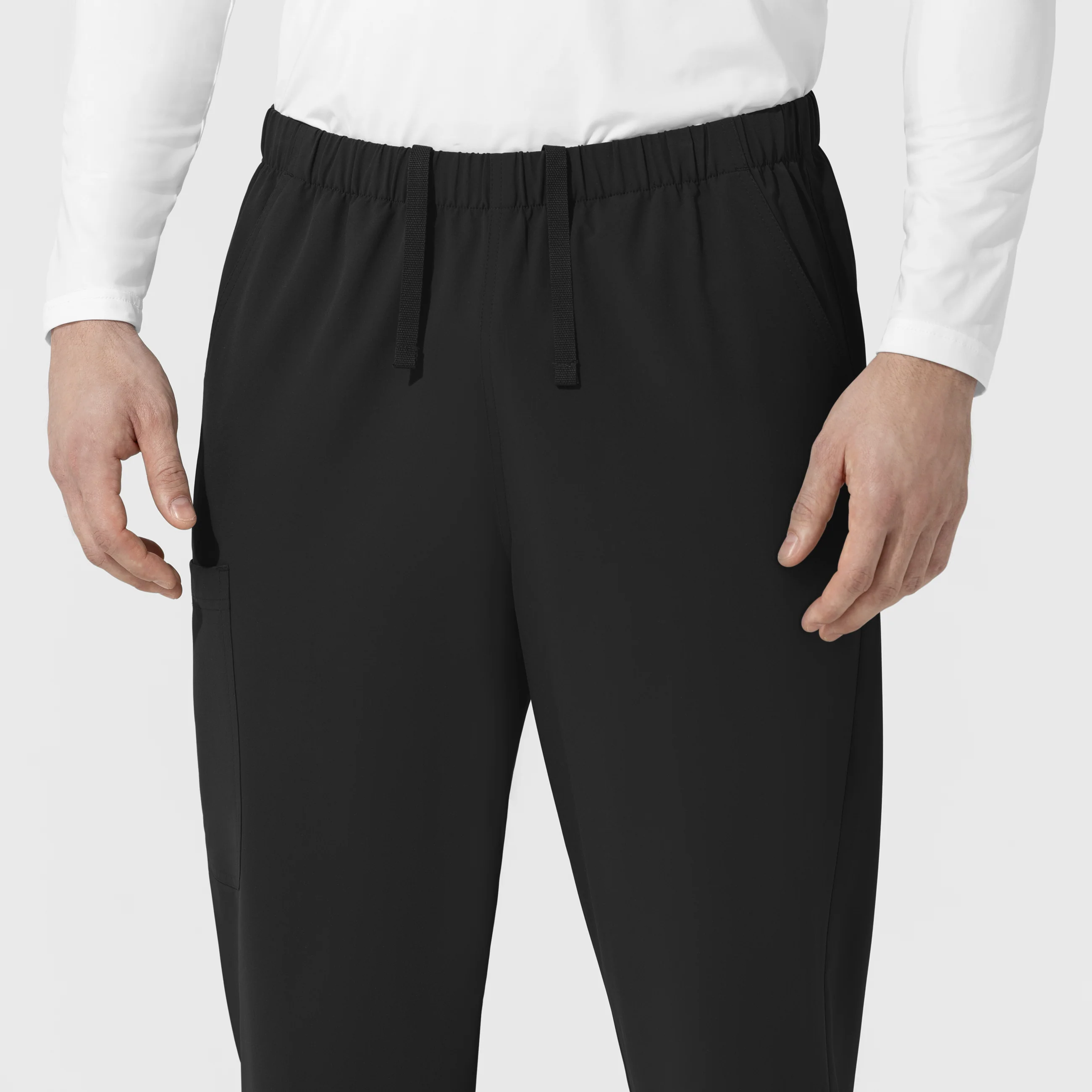 NURTUR Unisex Straight Leg Cargo Scrub Pant - Black - Image 9