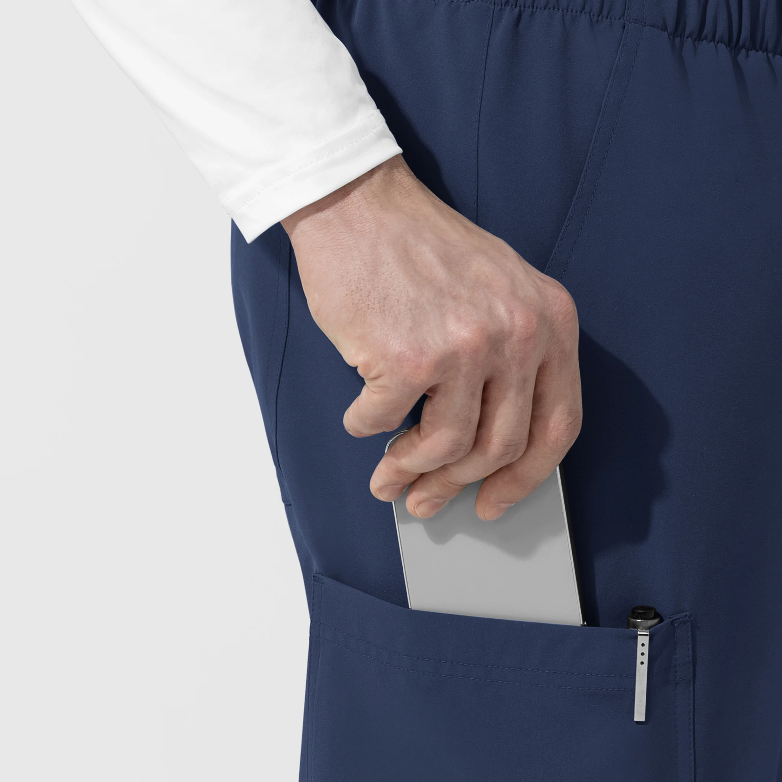 NURTUR Unisex Straight Leg Cargo Scrub Pant - Navy - Image 5