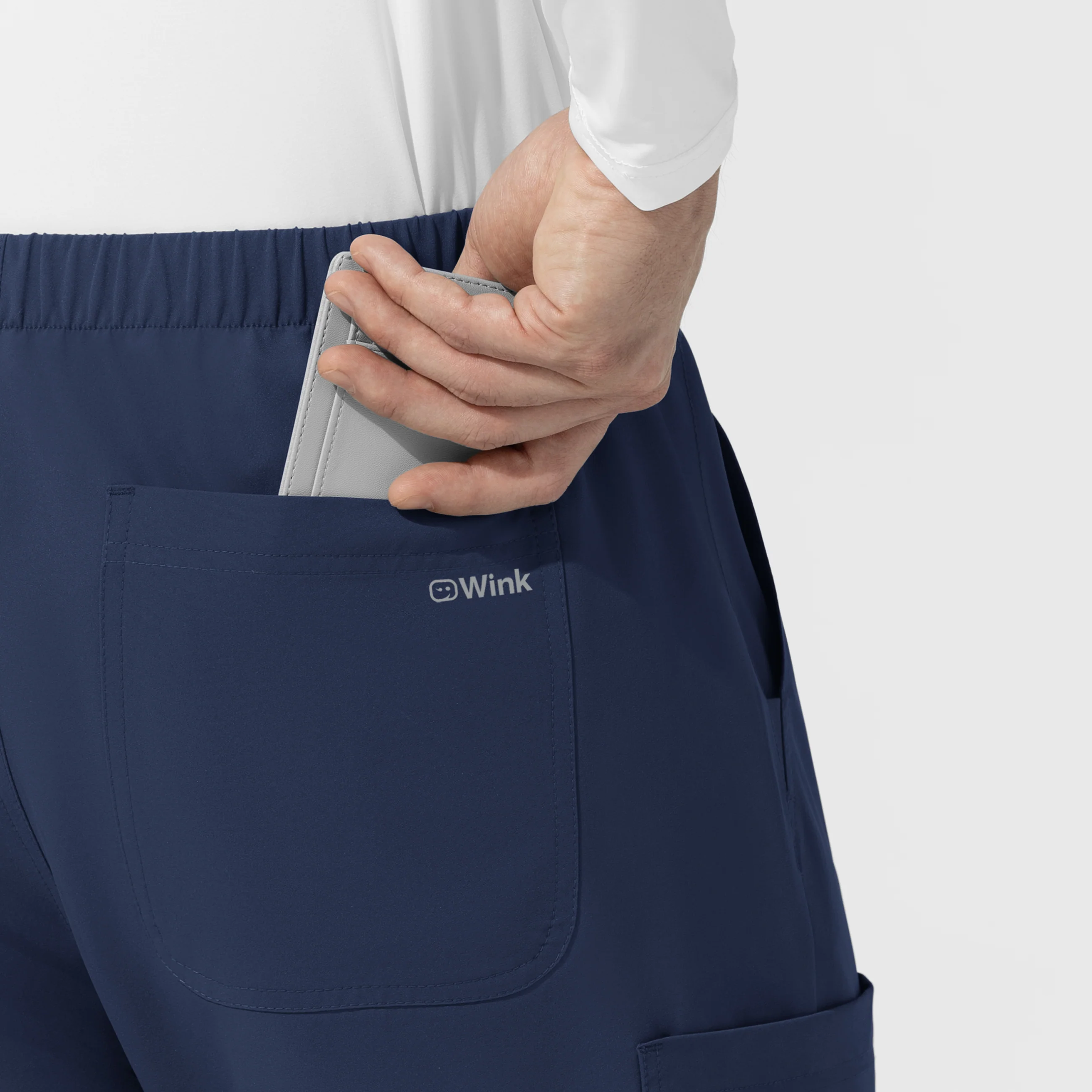 NURTUR Unisex Straight Leg Cargo Scrub Pant - Navy - Image 8