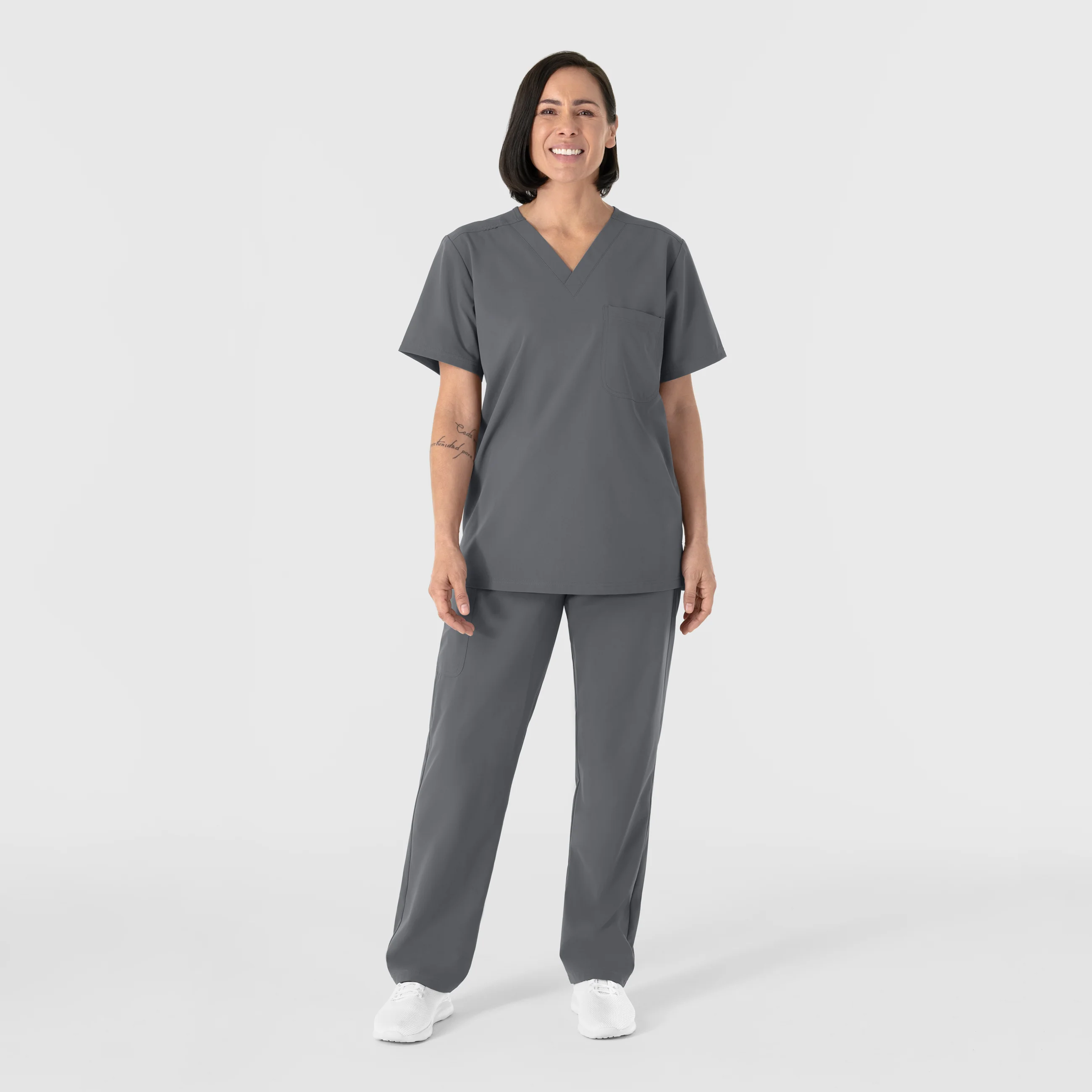 NURTUR Unisex Straight Leg Cargo Scrub Pant - Pewter - Image 2