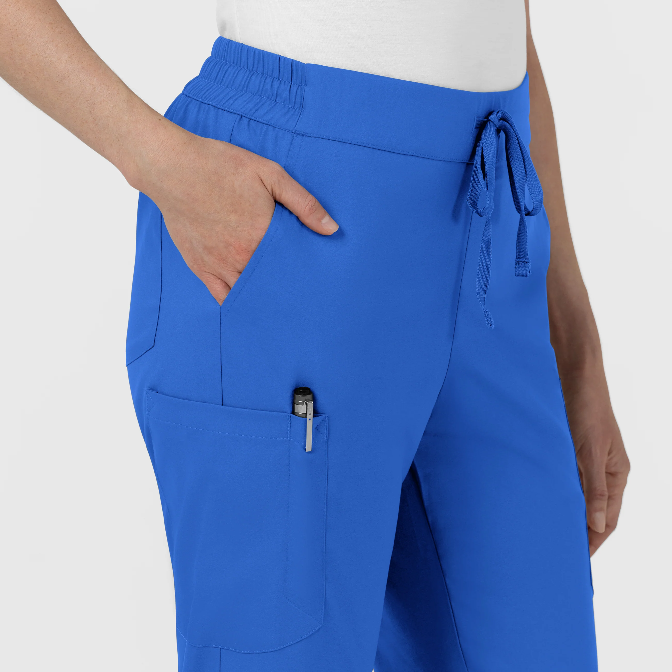 Boundless Women’s High Rise Tapered Scrub Pant - Royal - Image 7