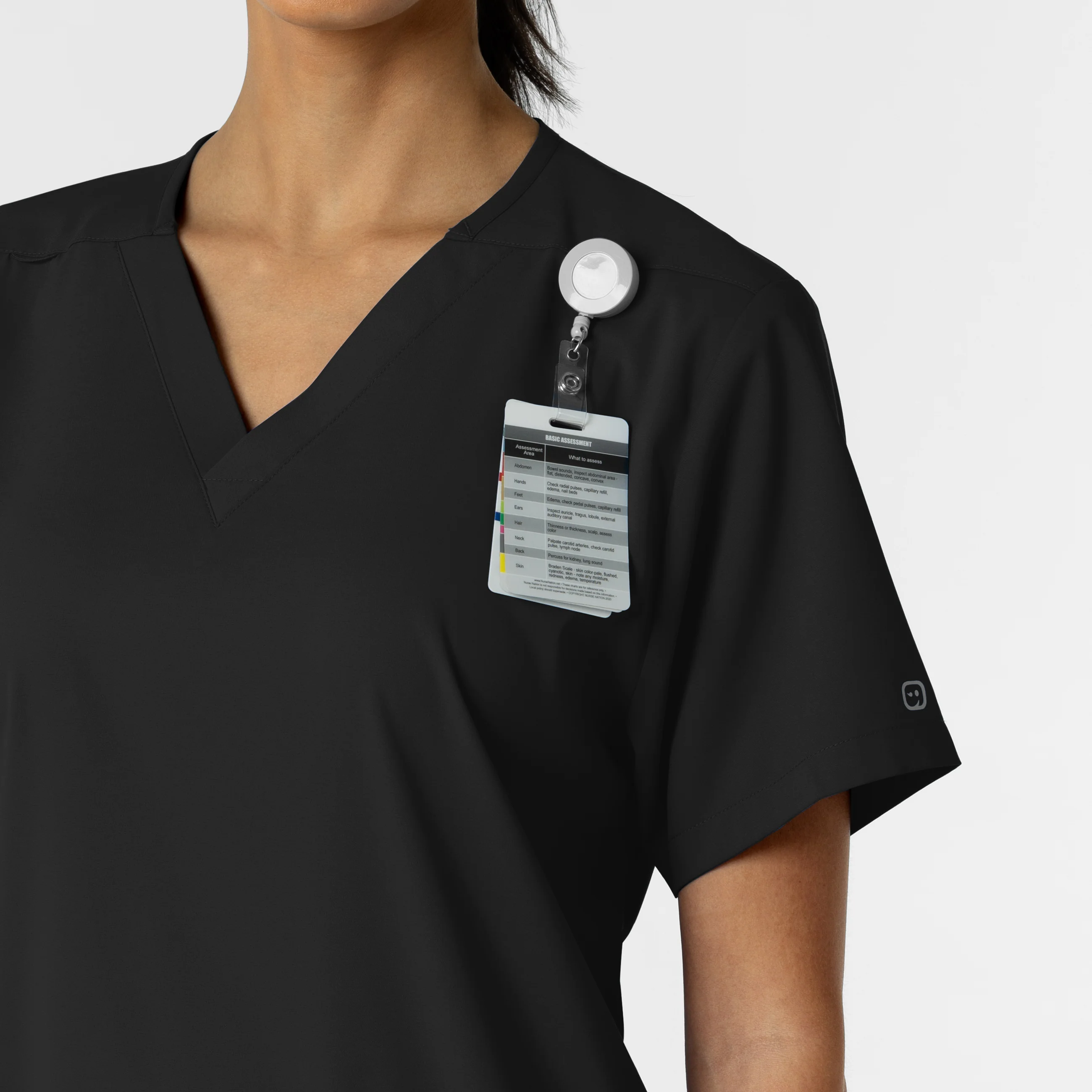 Boundless Unisex V-Neck Scrub Top - Black - Image 7