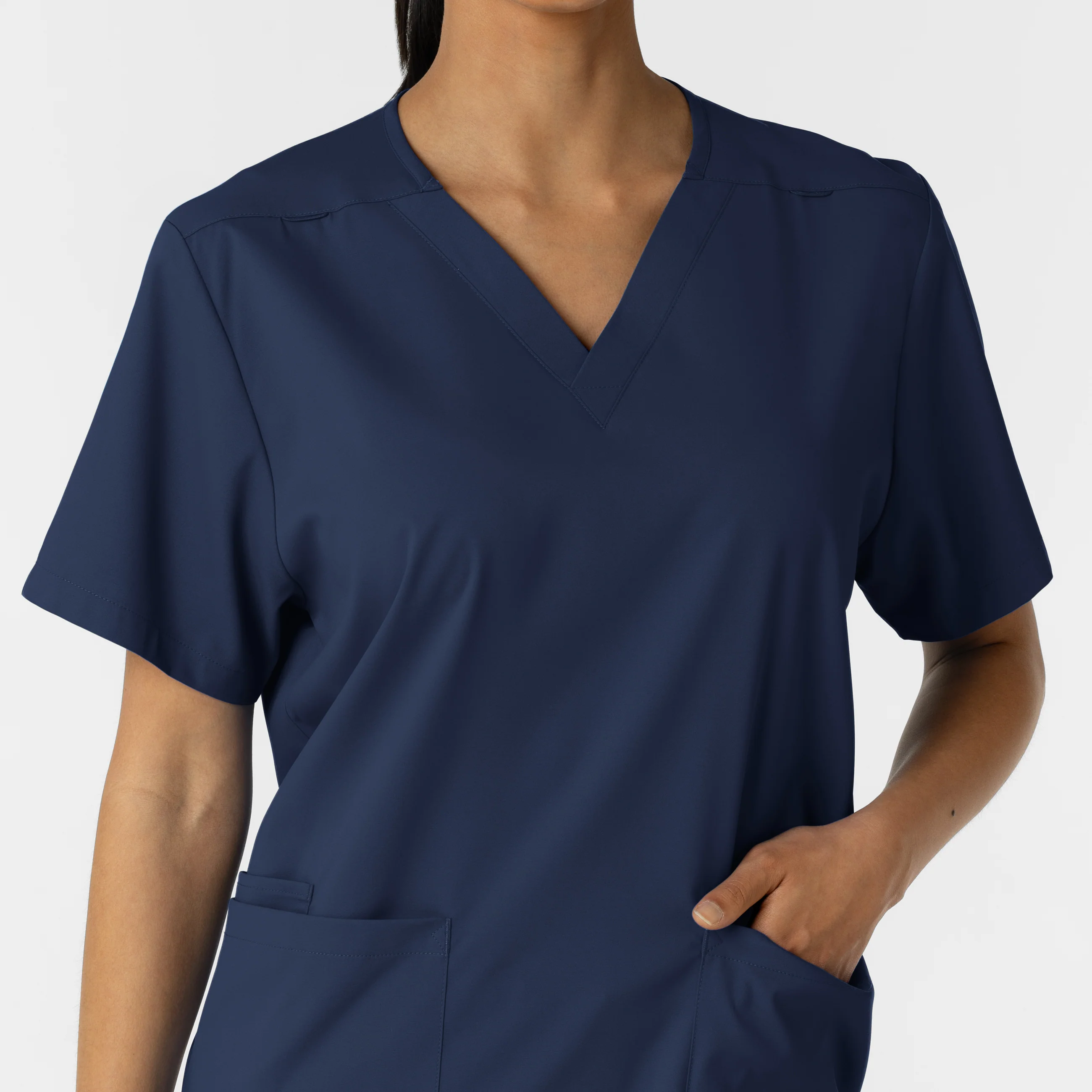 Boundless Unisex V-Neck Scrub Top - Navy - Image 5