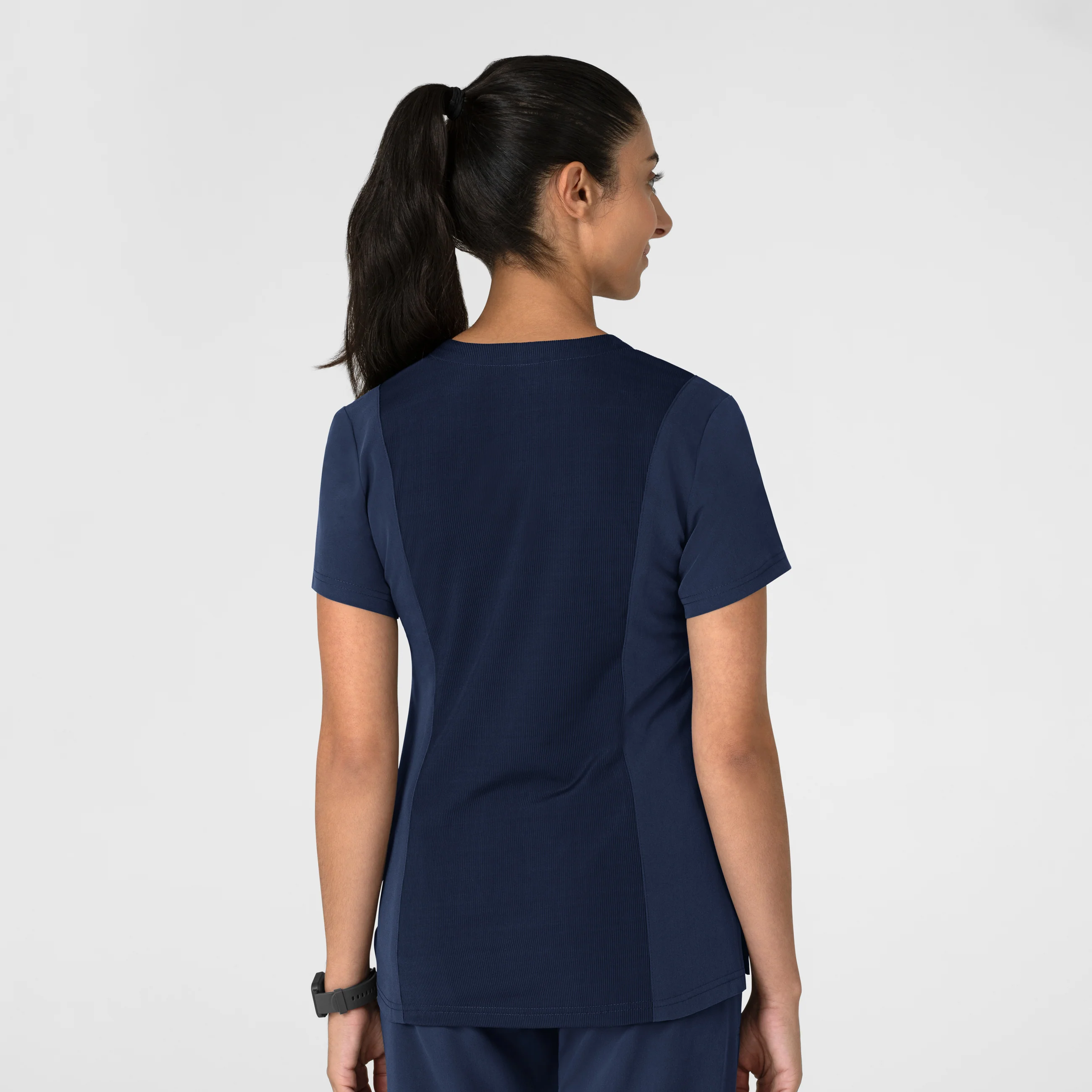 Nova Women's Flex-n-Reach V-Neck Scrub Top - Navy - Image 2