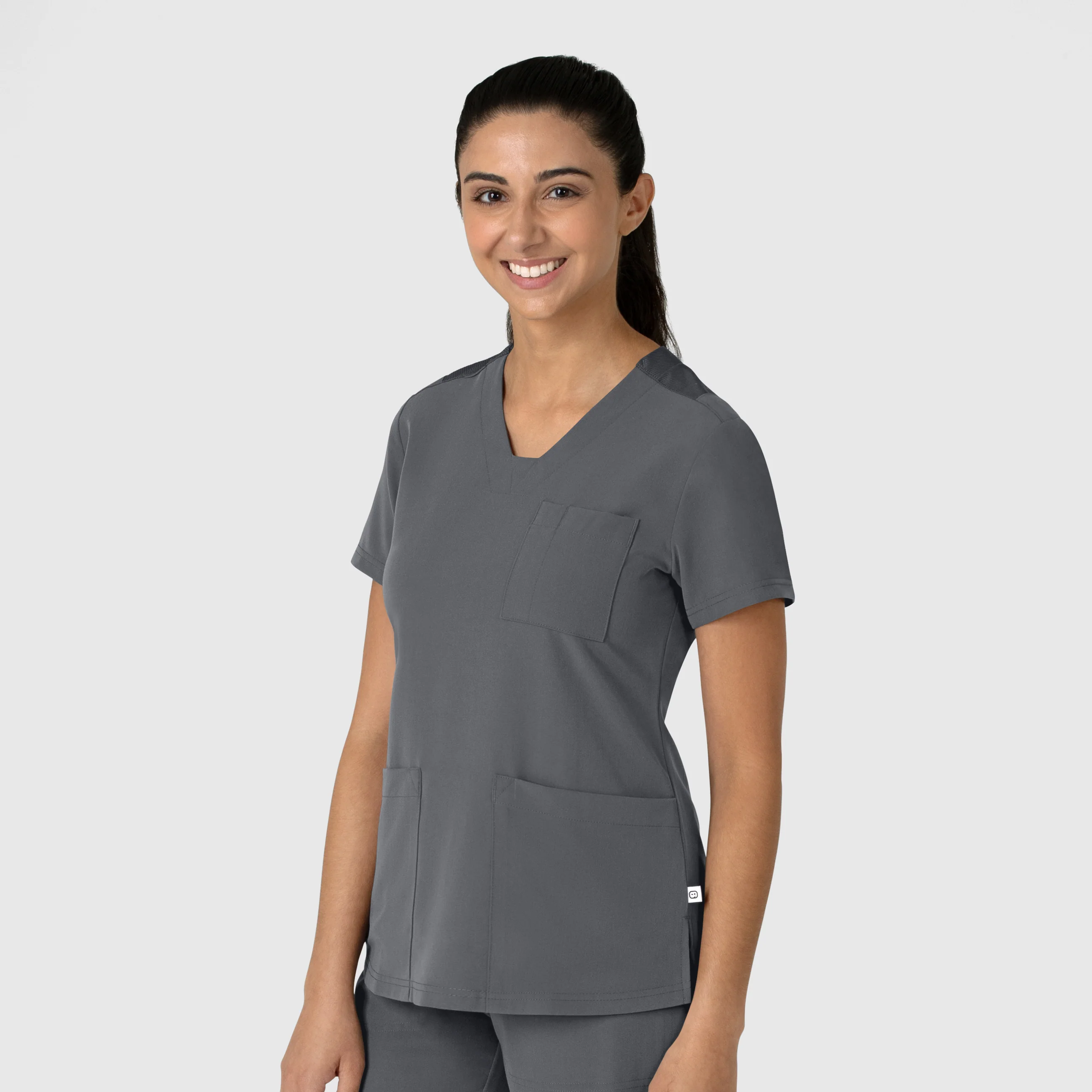 Nova Women's Flex-n-Reach V-Neck Scrub Top - Pewter - Image 4