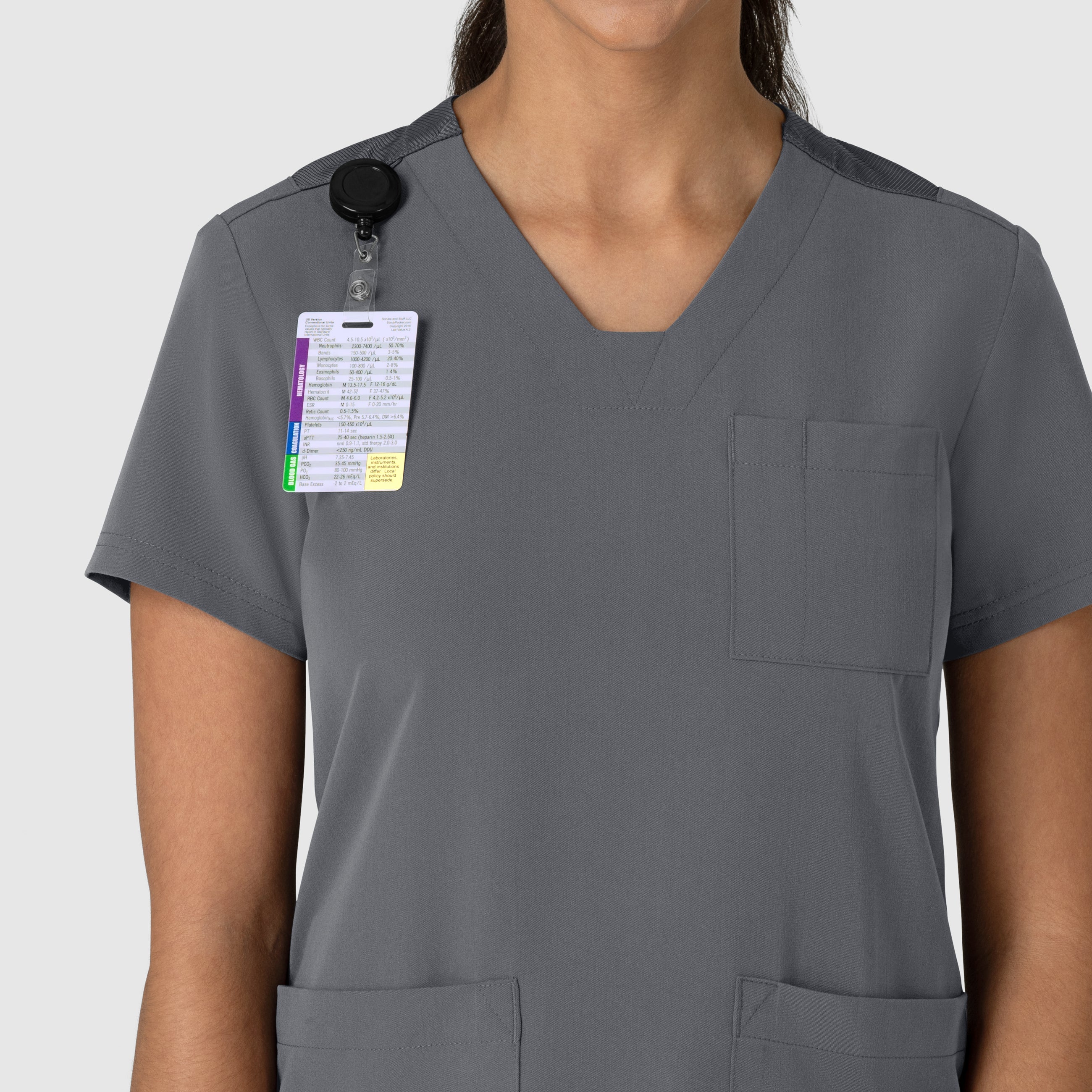 Nova Women's Flex-n-Reach V-Neck Scrub Top - Pewter - Image 5