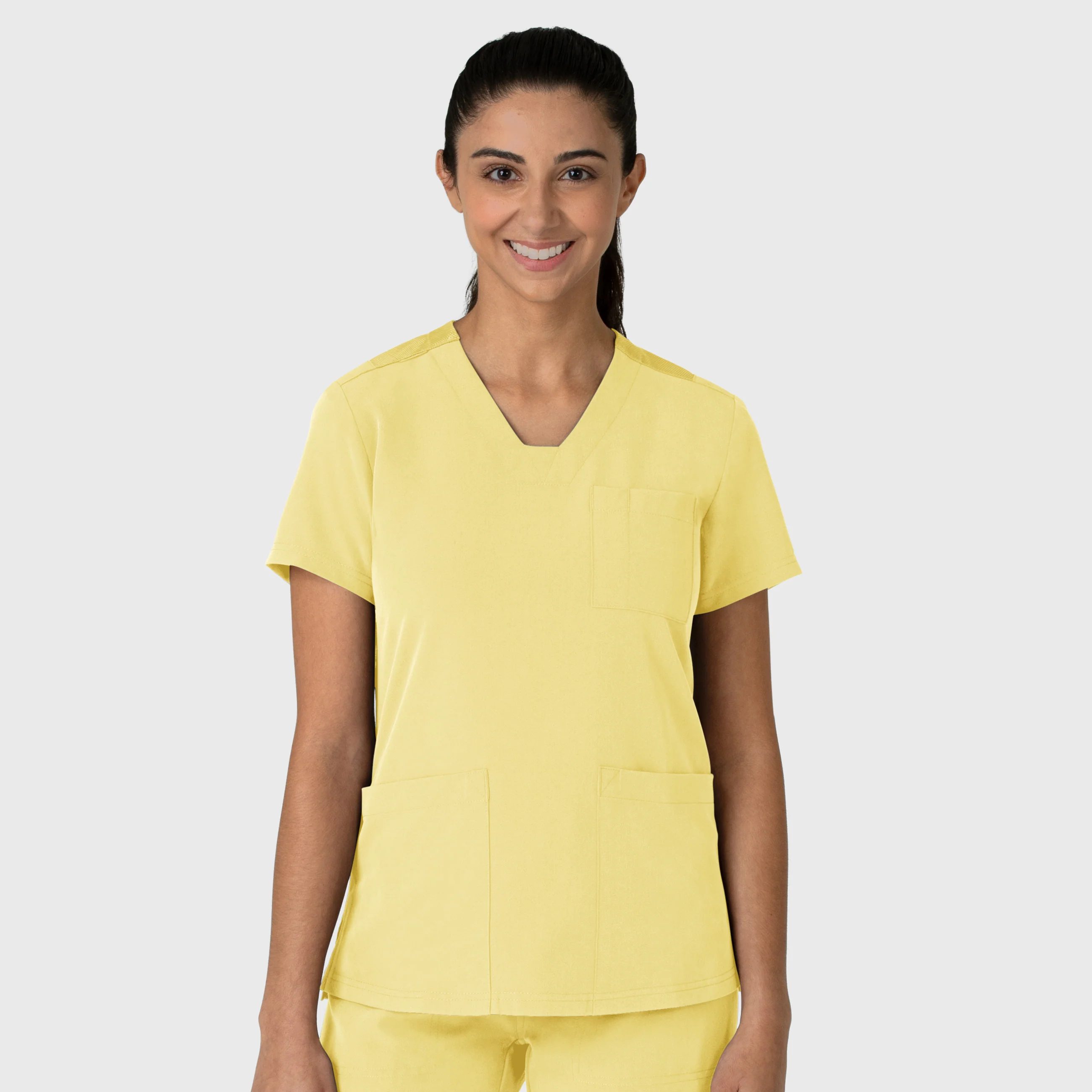 Nova Women's Flex-n-Reach V-Neck Scrub Top - Sunshine Yellow