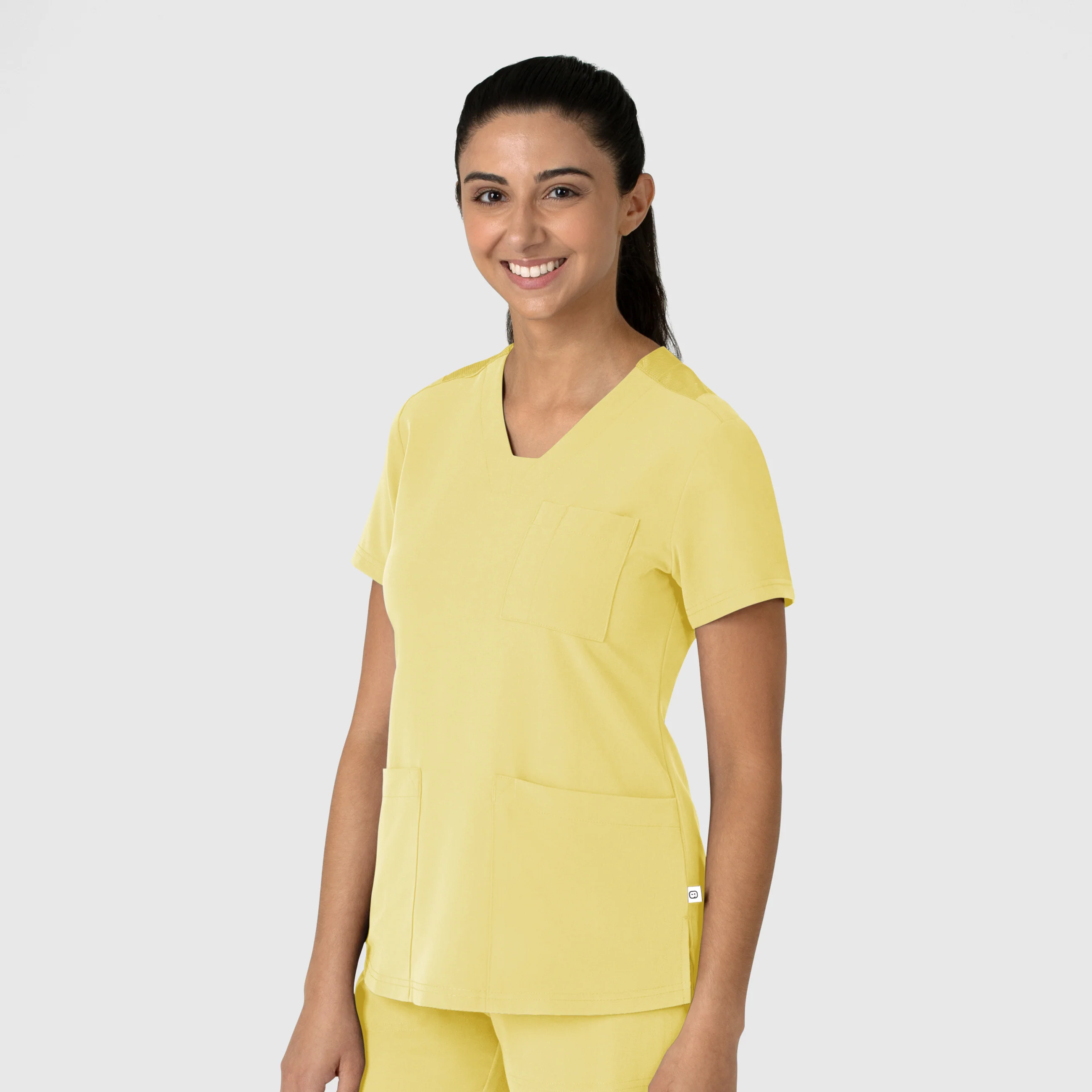 Nova Women's Flex-n-Reach V-Neck Scrub Top - Sunshine Yellow - Image 4