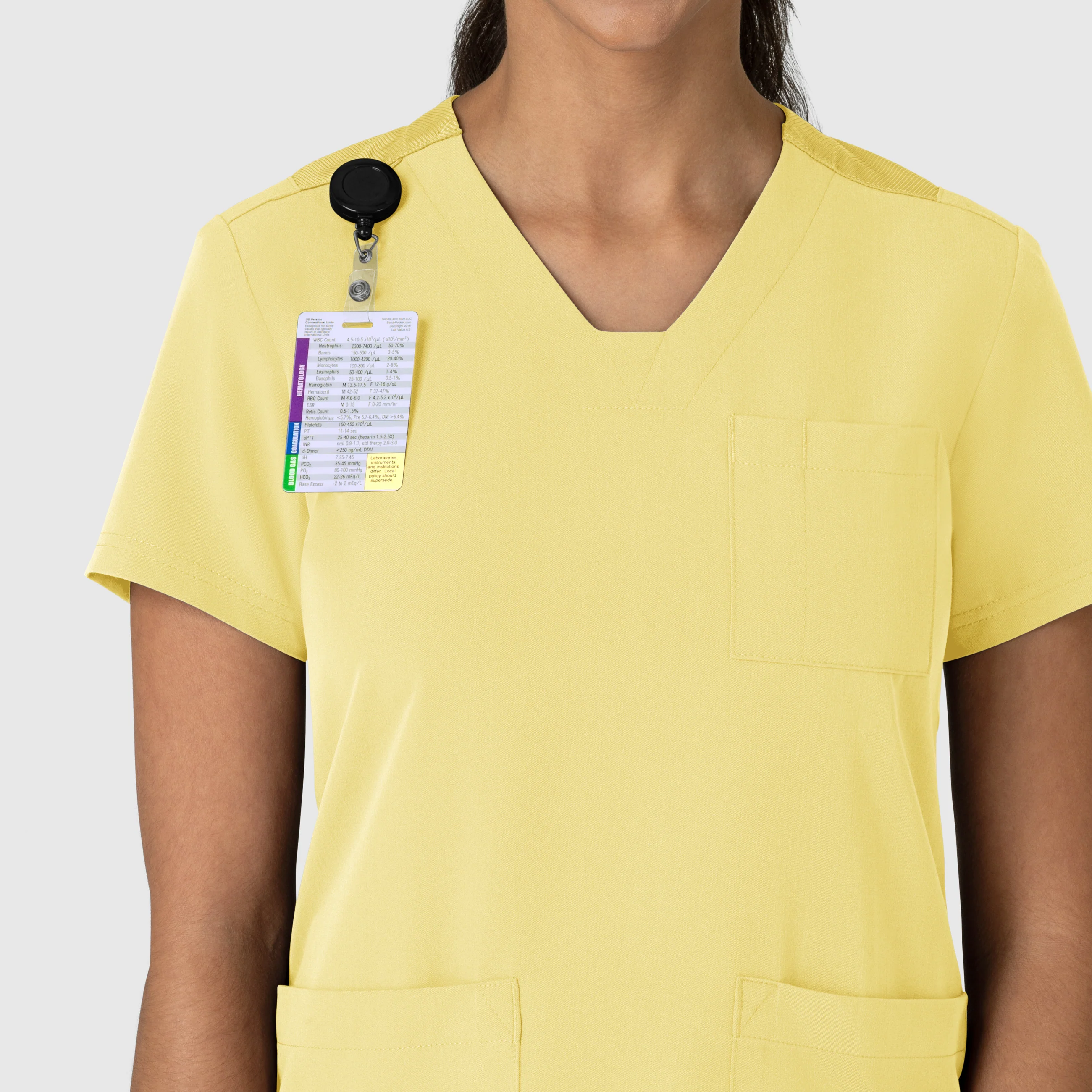 Nova Women's Flex-n-Reach V-Neck Scrub Top - Sunshine Yellow - Image 5
