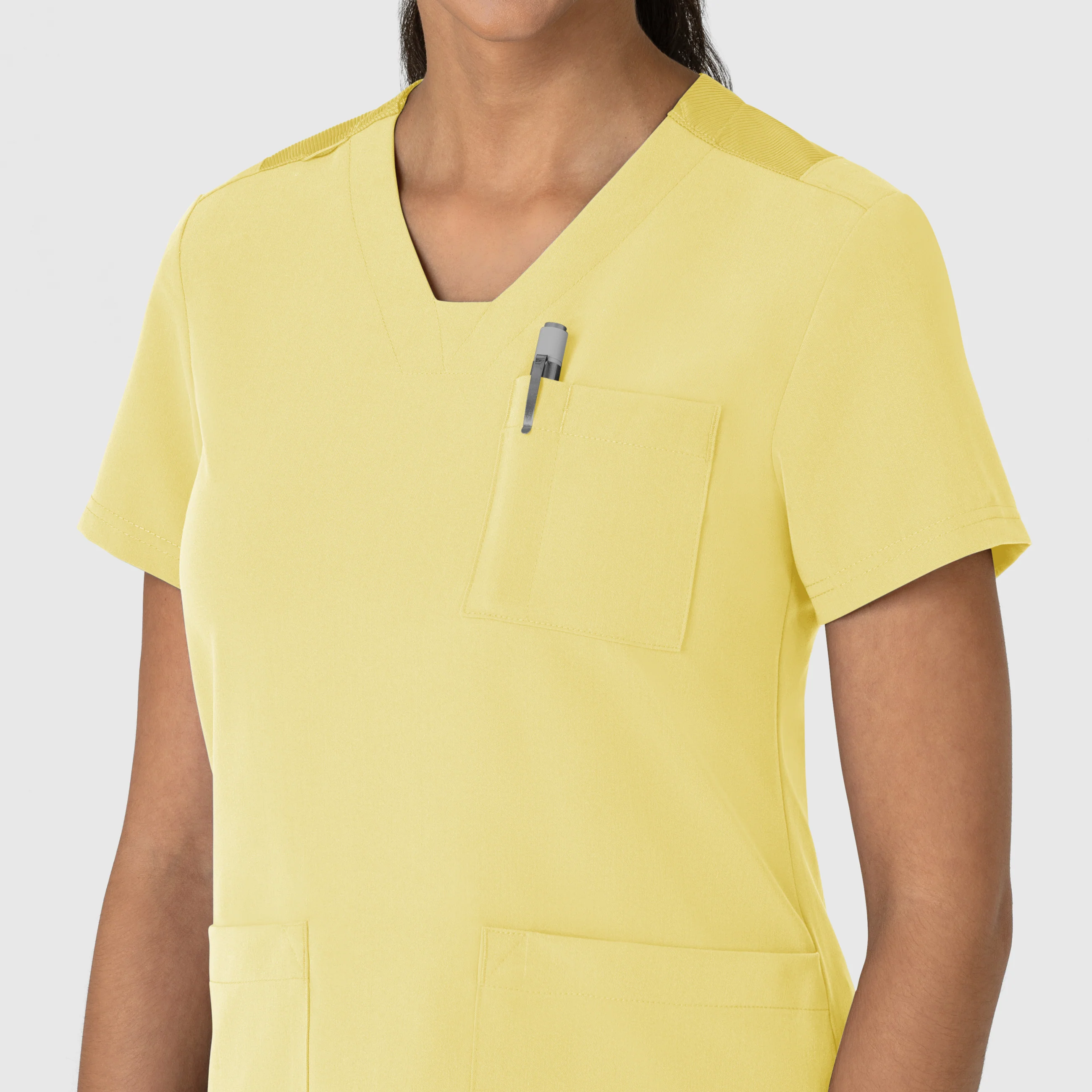 Nova Women's Flex-n-Reach V-Neck Scrub Top - Sunshine Yellow - Image 6