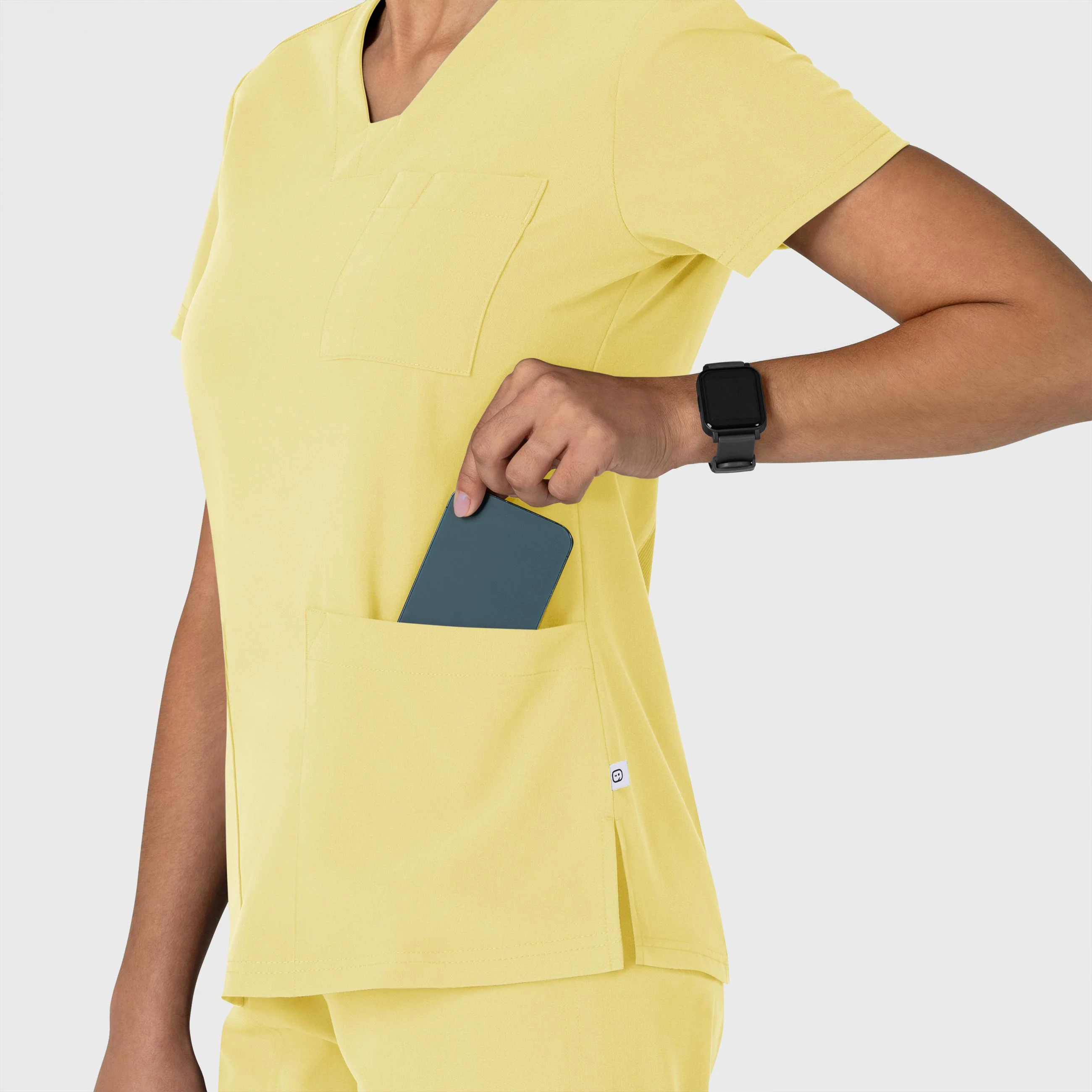 Nova Women's Flex-n-Reach V-Neck Scrub Top - Sunshine Yellow - Image 7