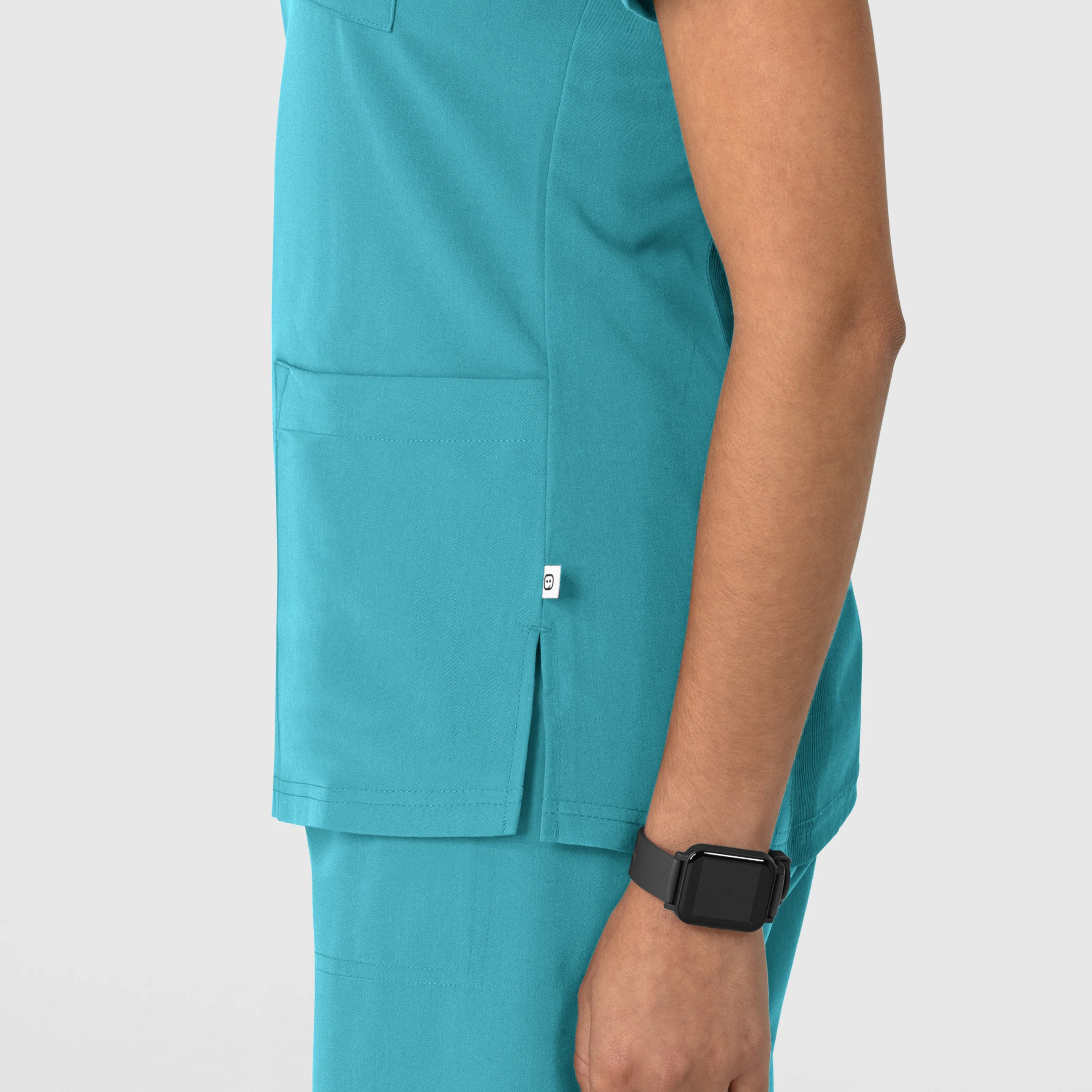 Nova Women's Flex-n-Reach V-Neck Scrub Top - Teal Blue - Image 8